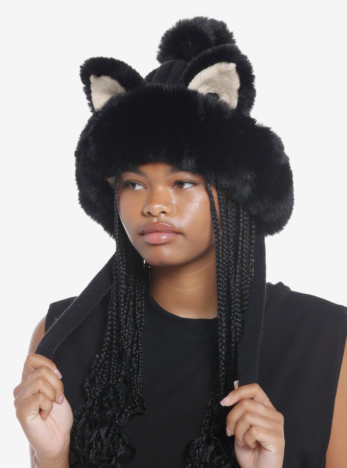 Cat Faux Fur Pom Beanie, , hi-res