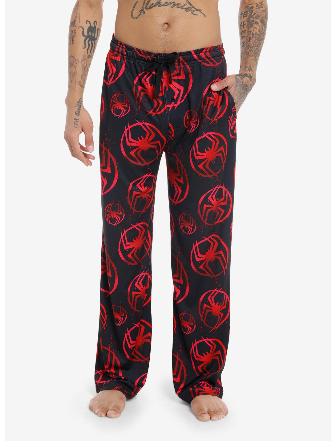 Marvel Spider-Man Miles Morales Logo Pajama Pants, BLACK, hi-res