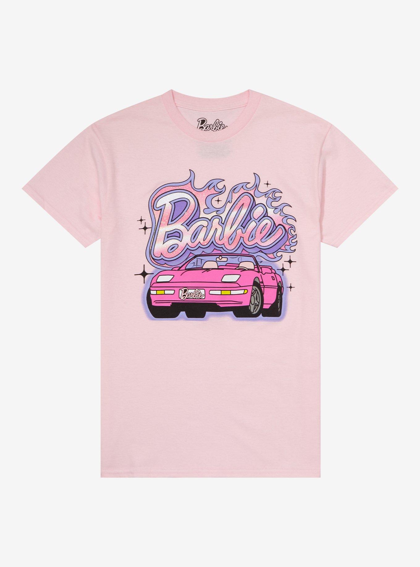 Barbie Glitter Car Boyfriend Fit Girls T-Shirt