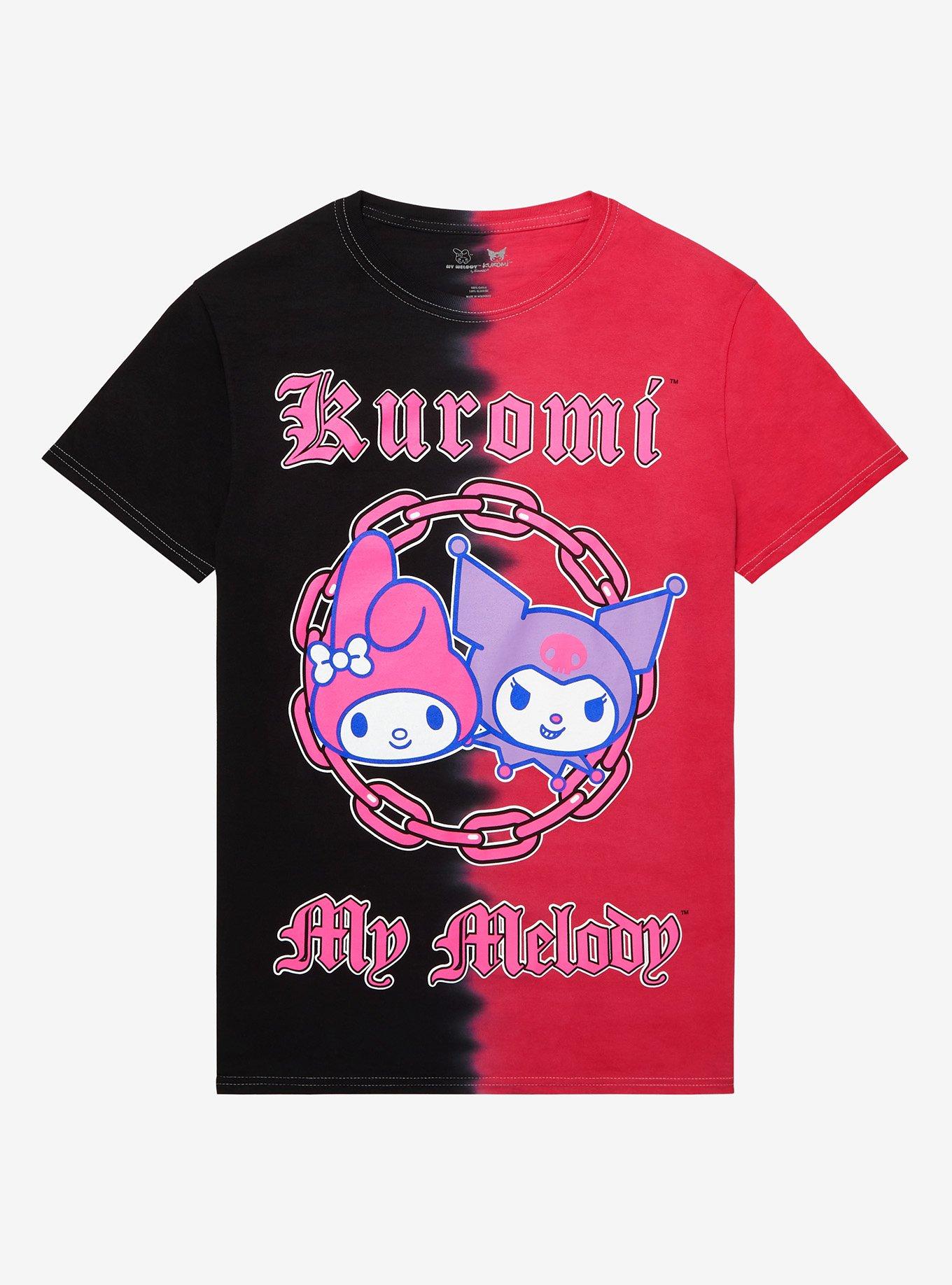Kuromi My Melody Chains Split Wash Boyfriend Fit Girls T-Shirt, MULTI, hi-res
