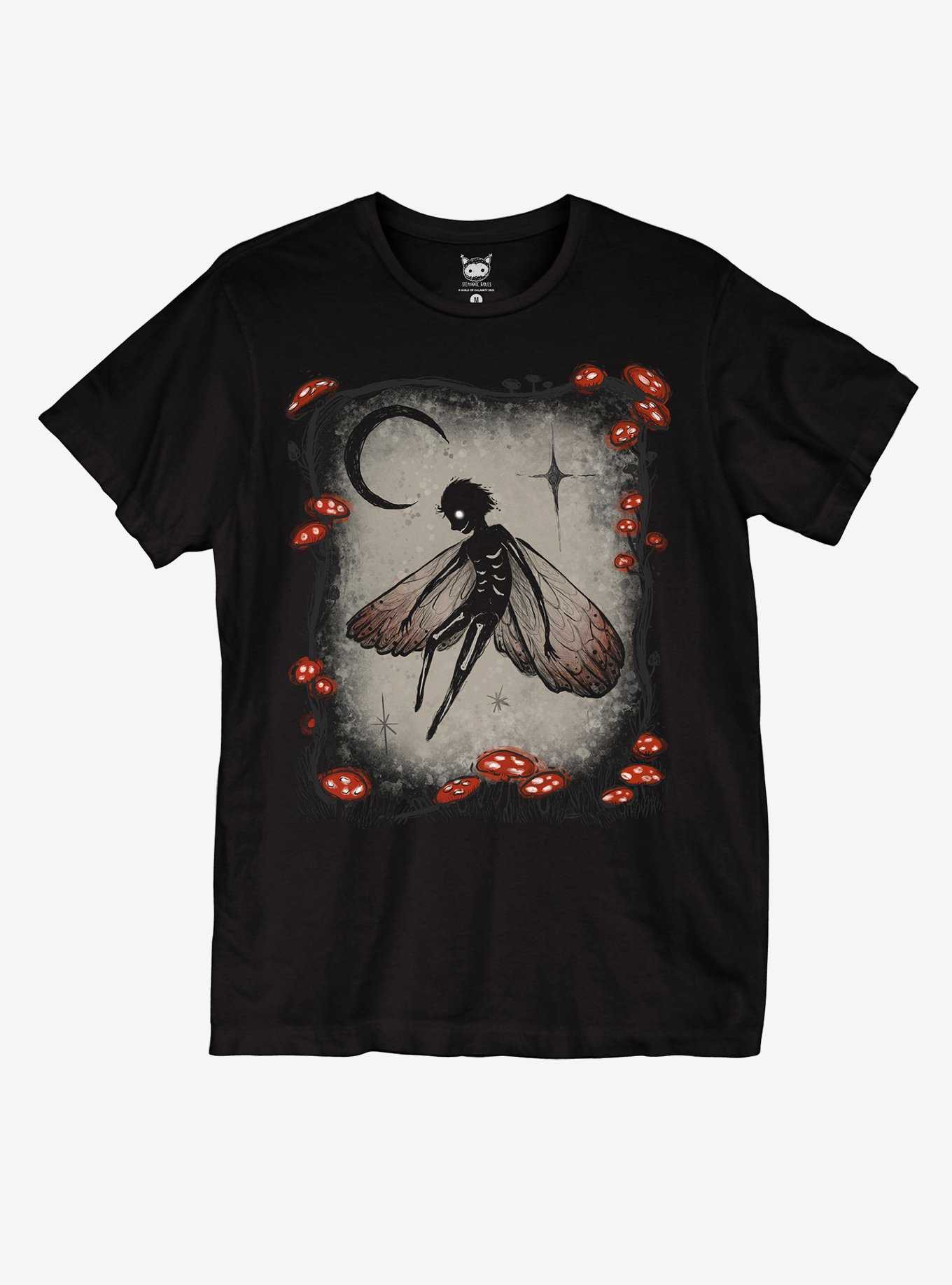 Mushroom Skeleton Fairy Boyfriend Fit Girls T-Shirt By Guild Of Calamity, , hi-res
