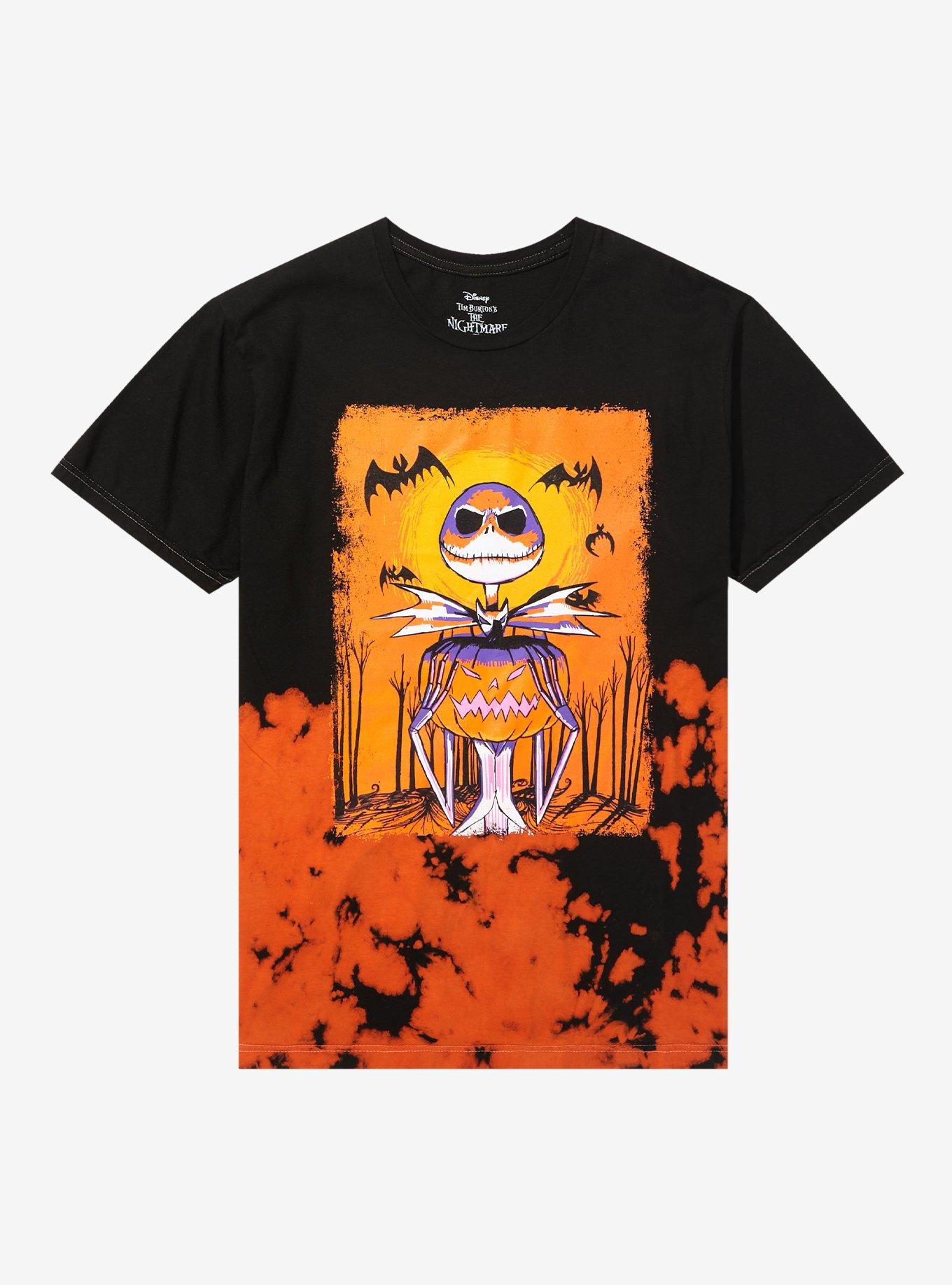 The Nightmare Before Christmas Jack Pumpkin Dip-Dye Boyfriend Fit Girls T-Shirt, , hi-res