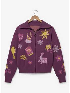 Disney Tangled Icons Zippered Women's Plus Size Sweater - BoxLunch Exclusive, , hi-res