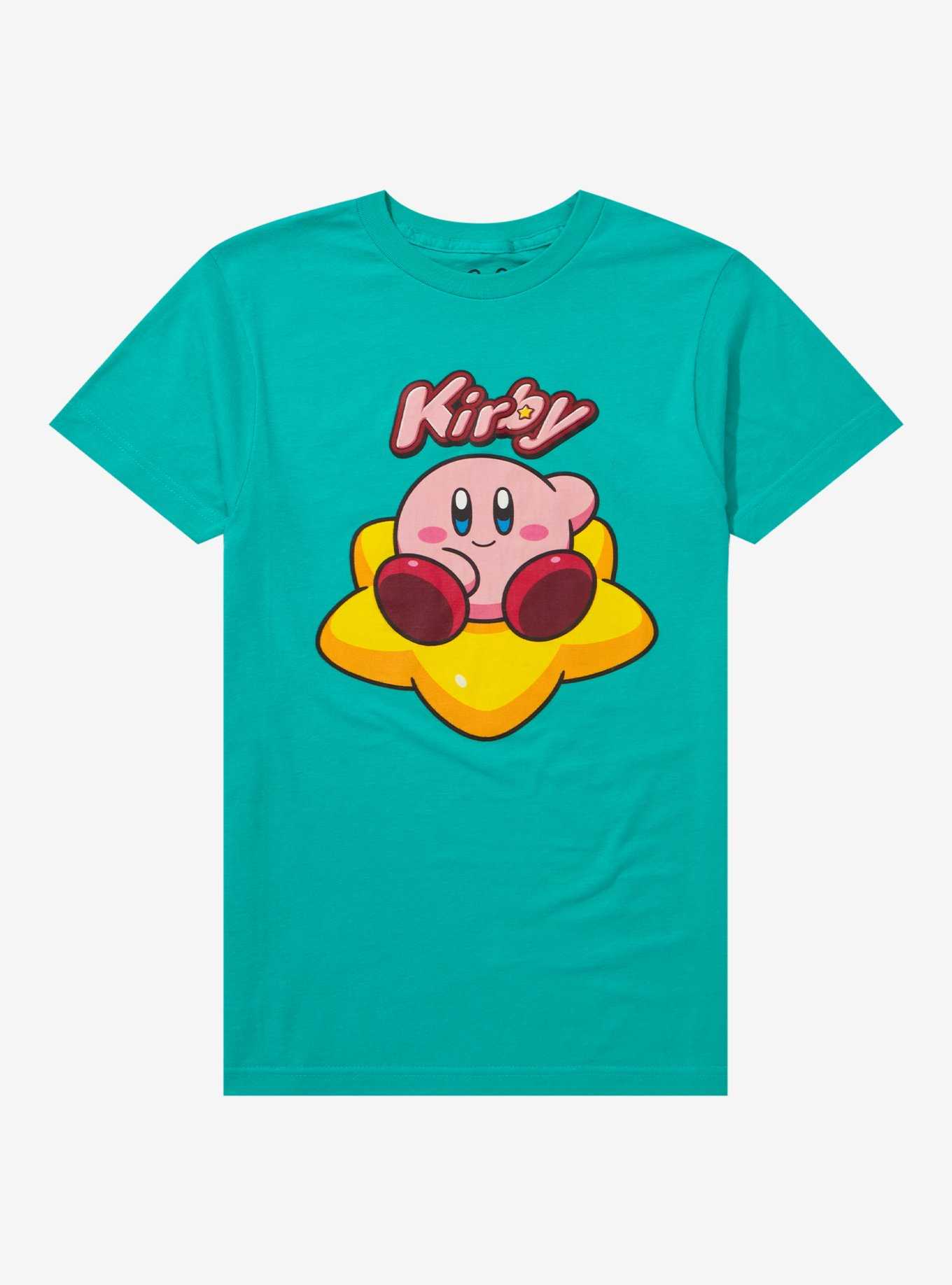 Kirby Warp Star Teal Boyfriend Fit Girls T-Shirt, , hi-res