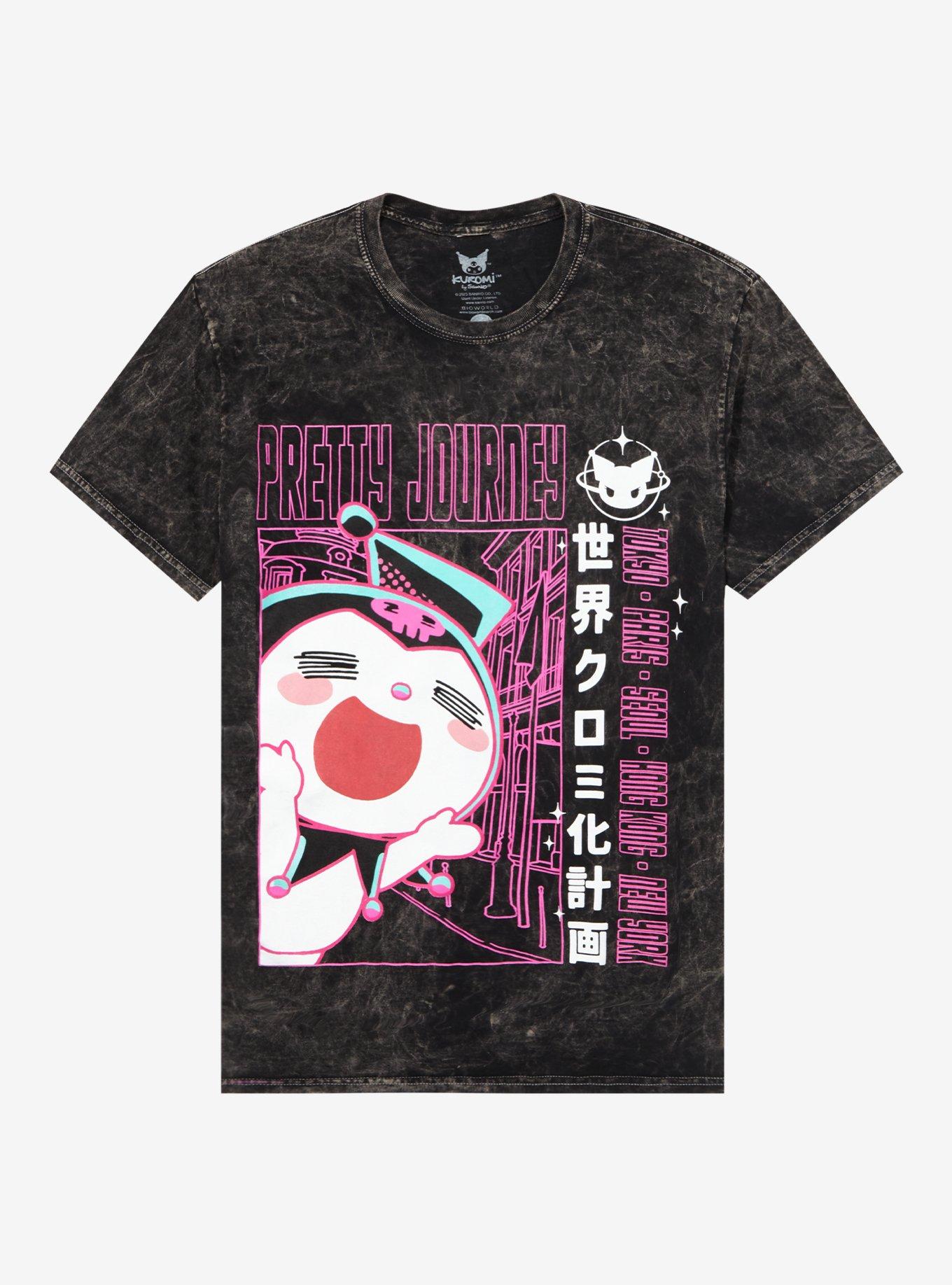 Kuromi's Pretty Journey Dark Wash Boyfriend Fit Girls T-Shirt, , hi-res