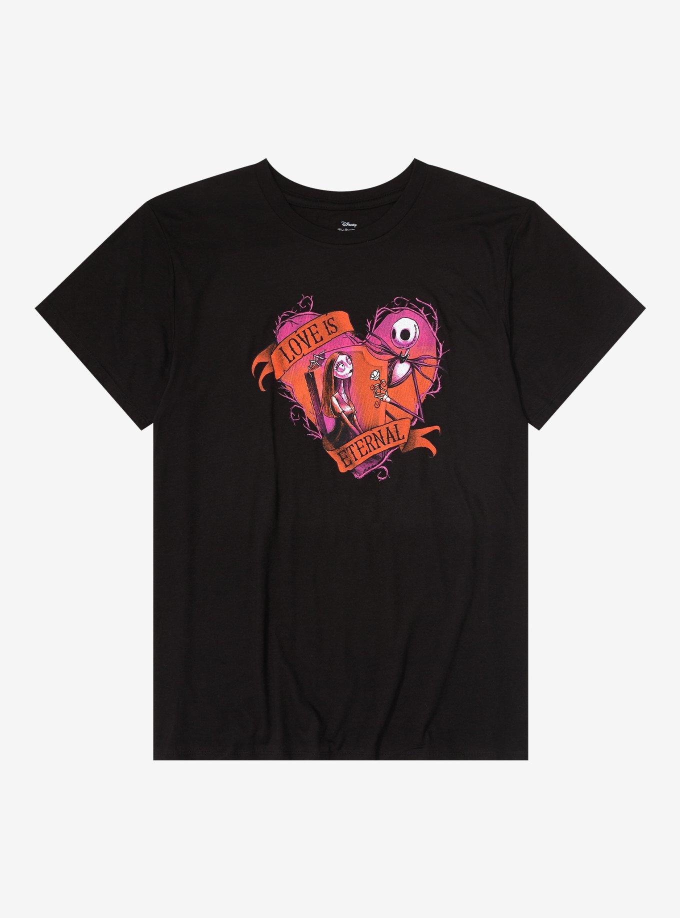 The Nightmare Before Christmas Jack & Sally Eternal Love Heart Girls T-Shirt, MULTI, hi-res