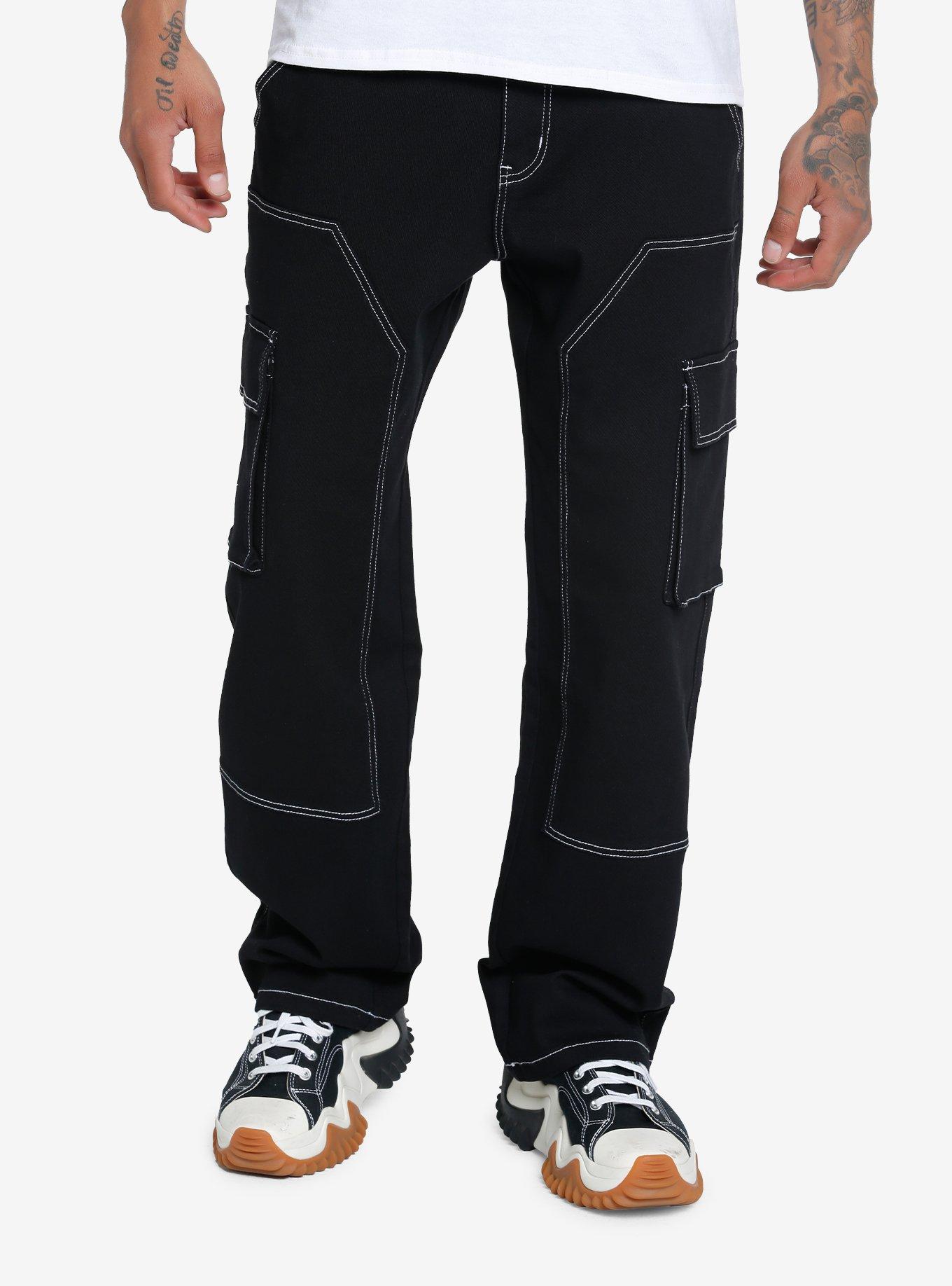 新品 】 [CHUCK] Multi Cargo Wide Pants (Black) - メンズファッション>パンツ・ボトムス>デニム・ジーパン