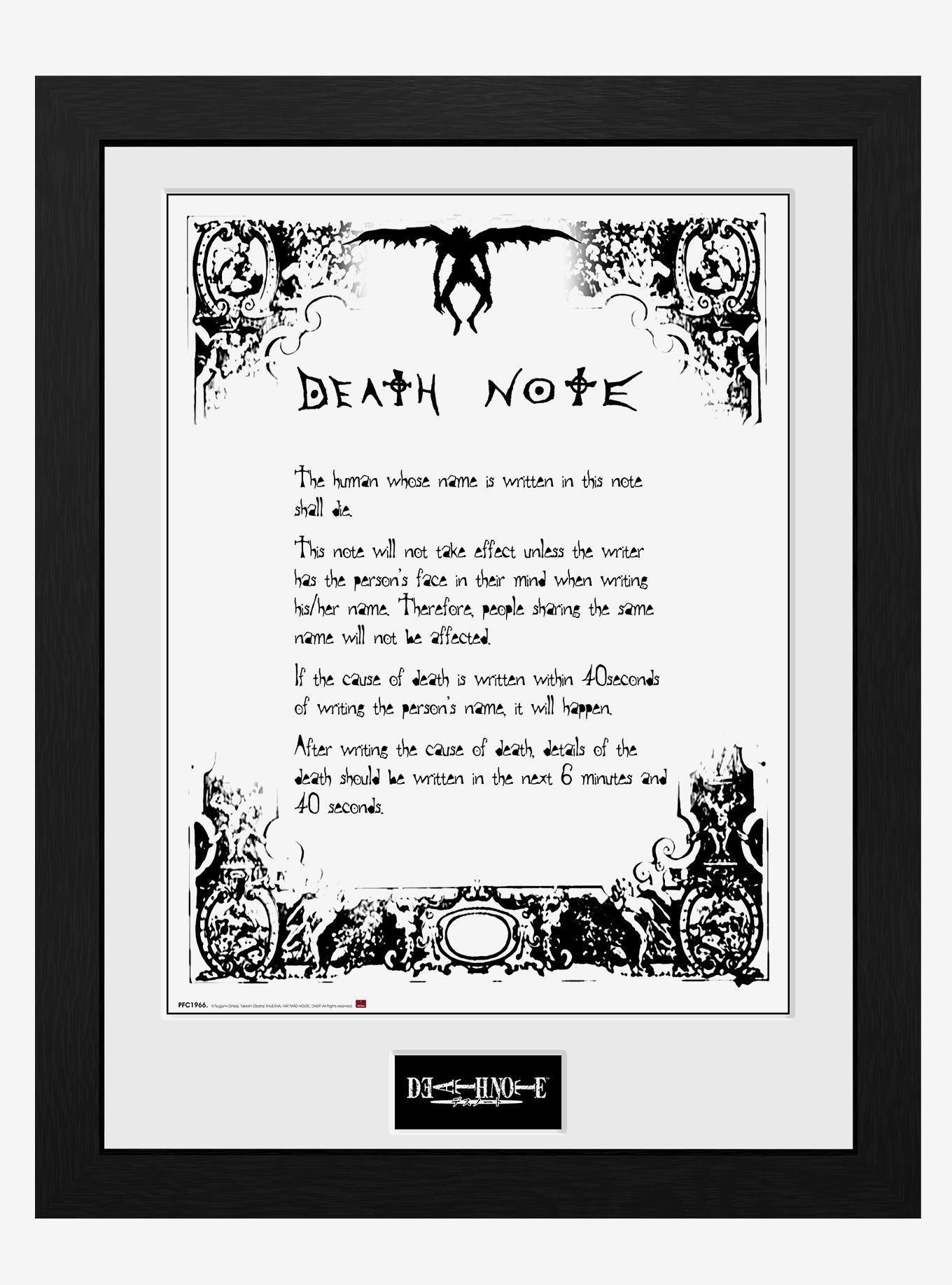 Death Note Framed Poster