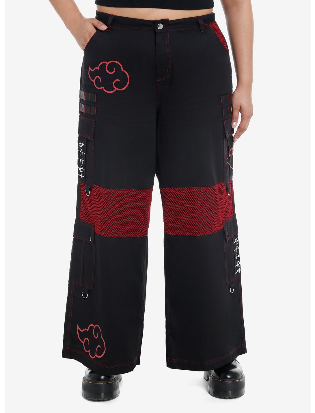 Naruto Shippuden Akatsuki Mesh Wide Leg Cargo Pants Plus Naruto Shippuden Akatsuki Mesh Wide Leg Cargo Pants Plus