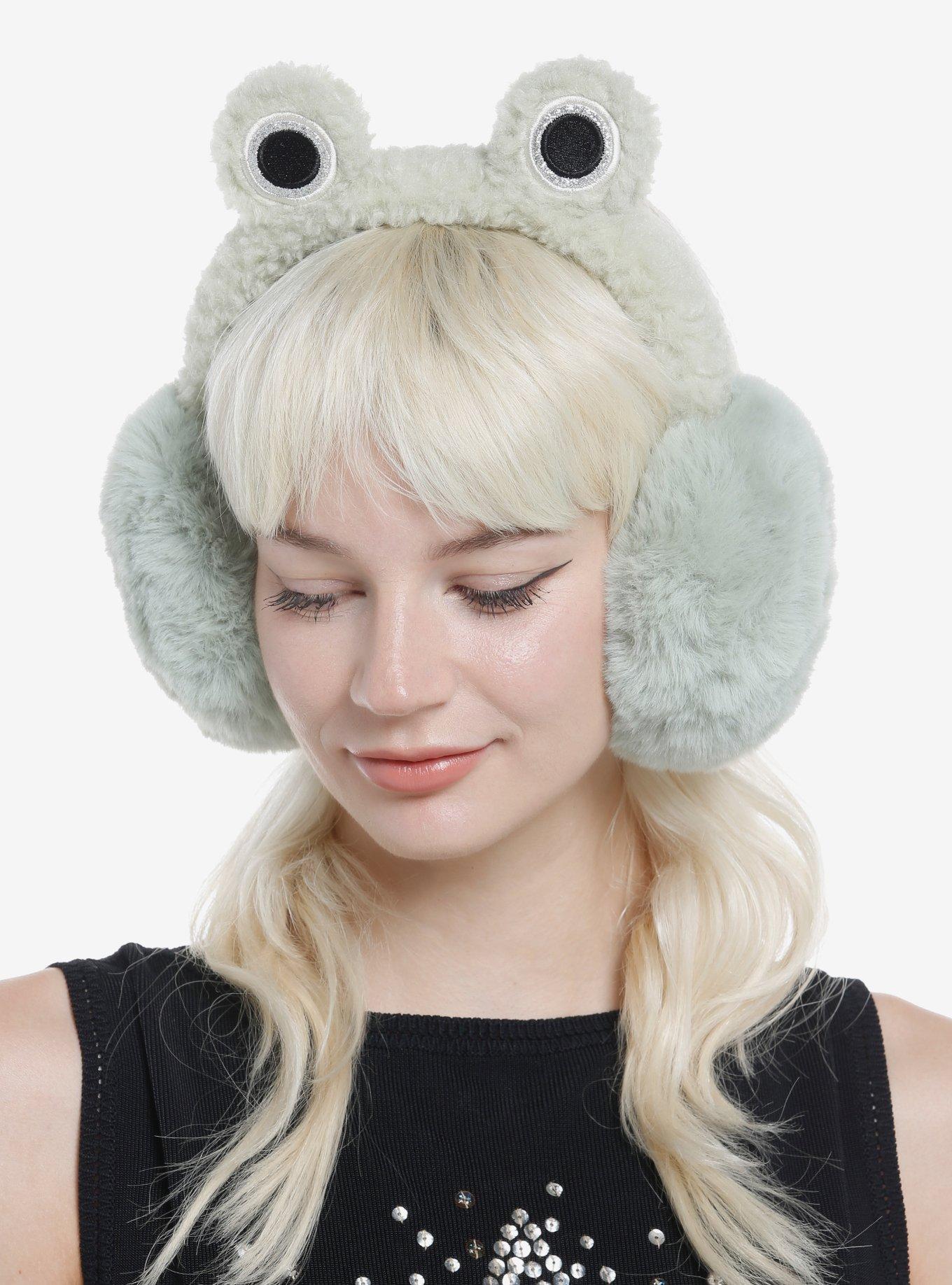 Green Frog Fluffy Earmuffs | Hot Topic