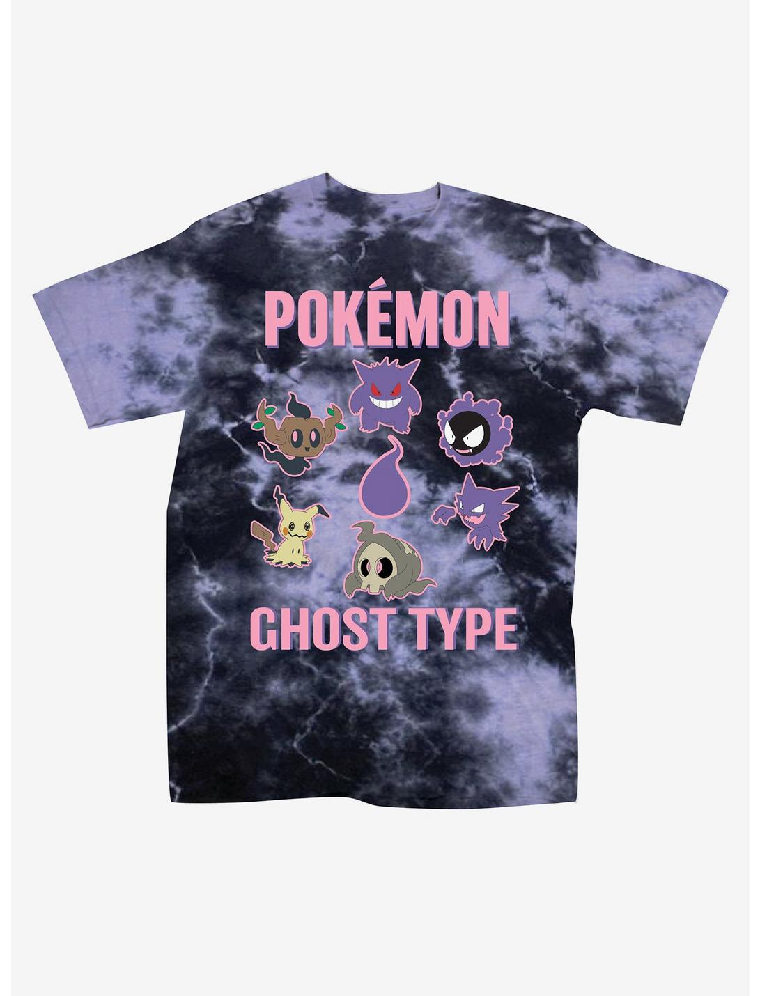 Pokemon Ghost-Type Tie Dye Boyfriend Fit Girls T-Shirt, MULTI, hi-res