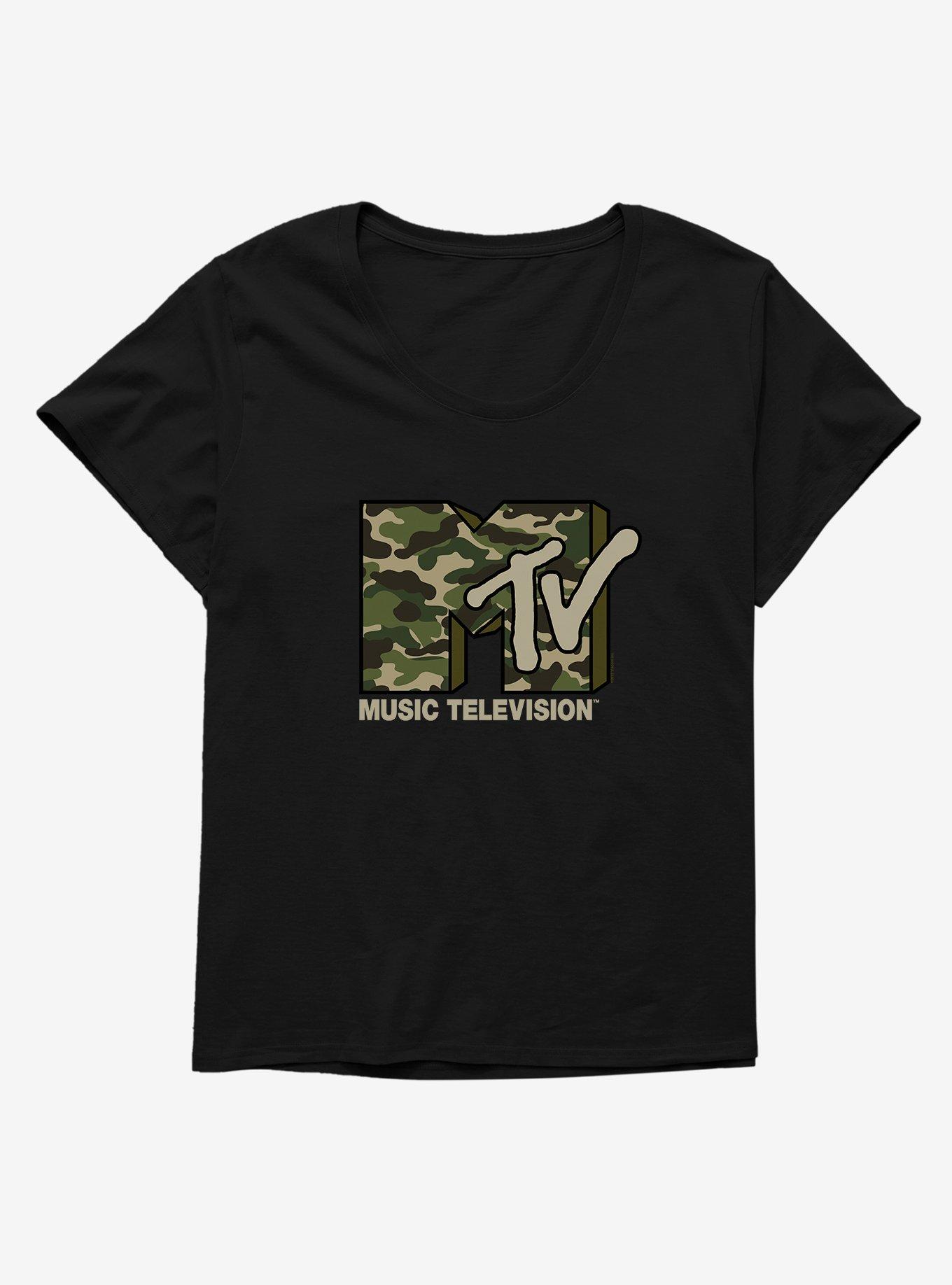 MTV Camo Logo Girls T-Shirt Plus Size, BLACK, hi-res