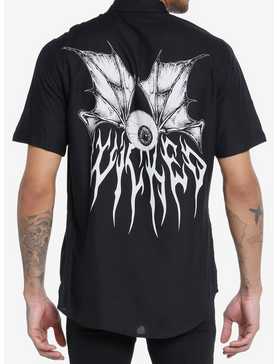 Wicked Bat Eyeball Woven Button-Up, , hi-res