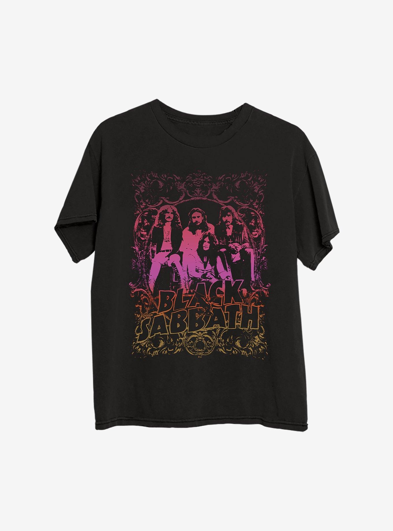 Black Sabbath Group Boyfriend Fit Girls T-Shirt, BLACK, hi-res