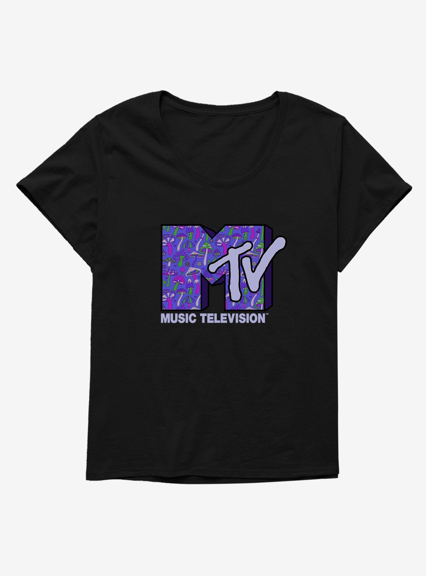 MTV Mushrooms Logo Girls T-Shirt Plus Size, BLACK, hi-res