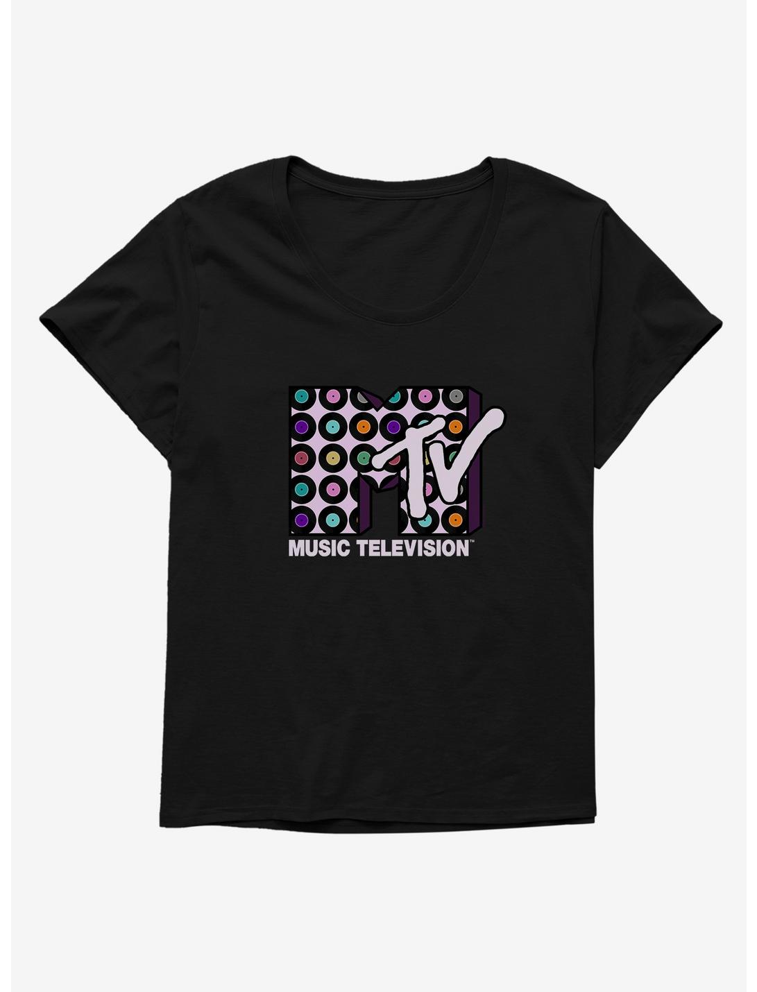 MTV Vinyl Logo Girls T-Shirt Plus Size, BLACK, hi-res