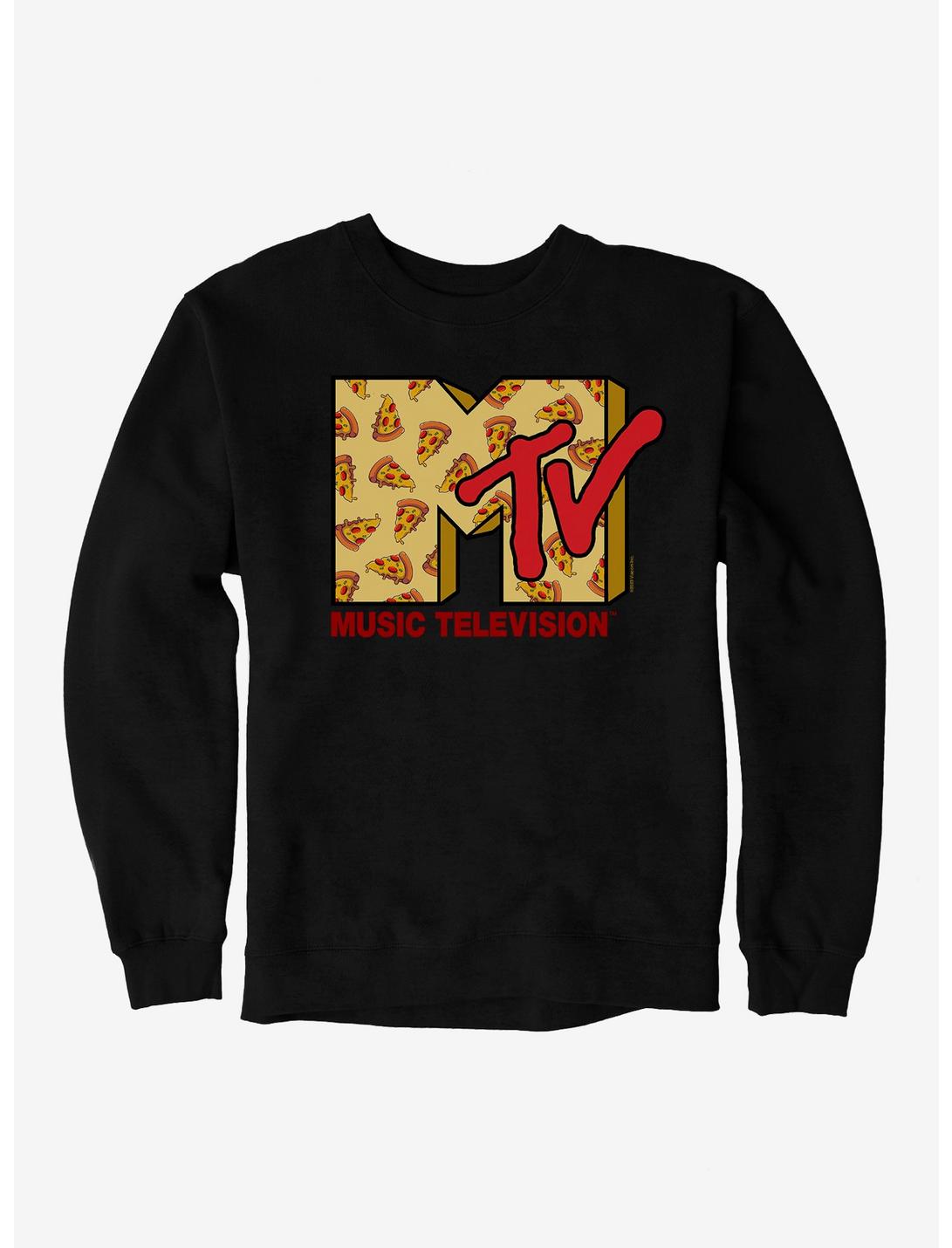 MTV Pizza Logo Sweatshirt, BLACK, hi-res
