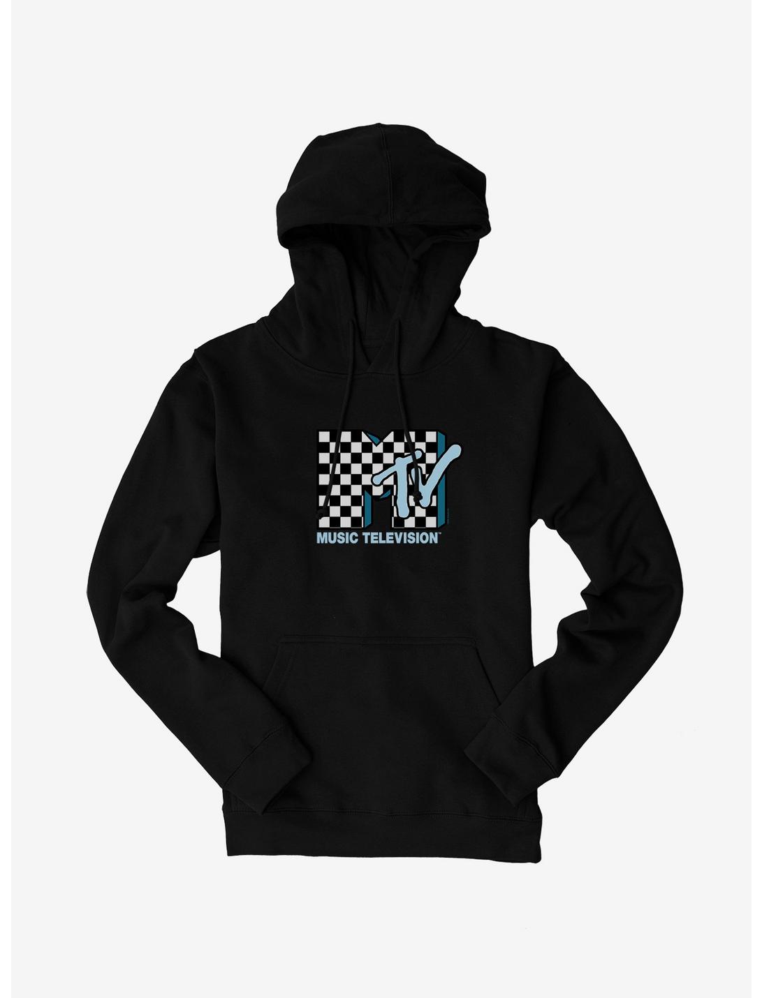 MTV Checkerboard Logo Hoodie, BLACK, hi-res