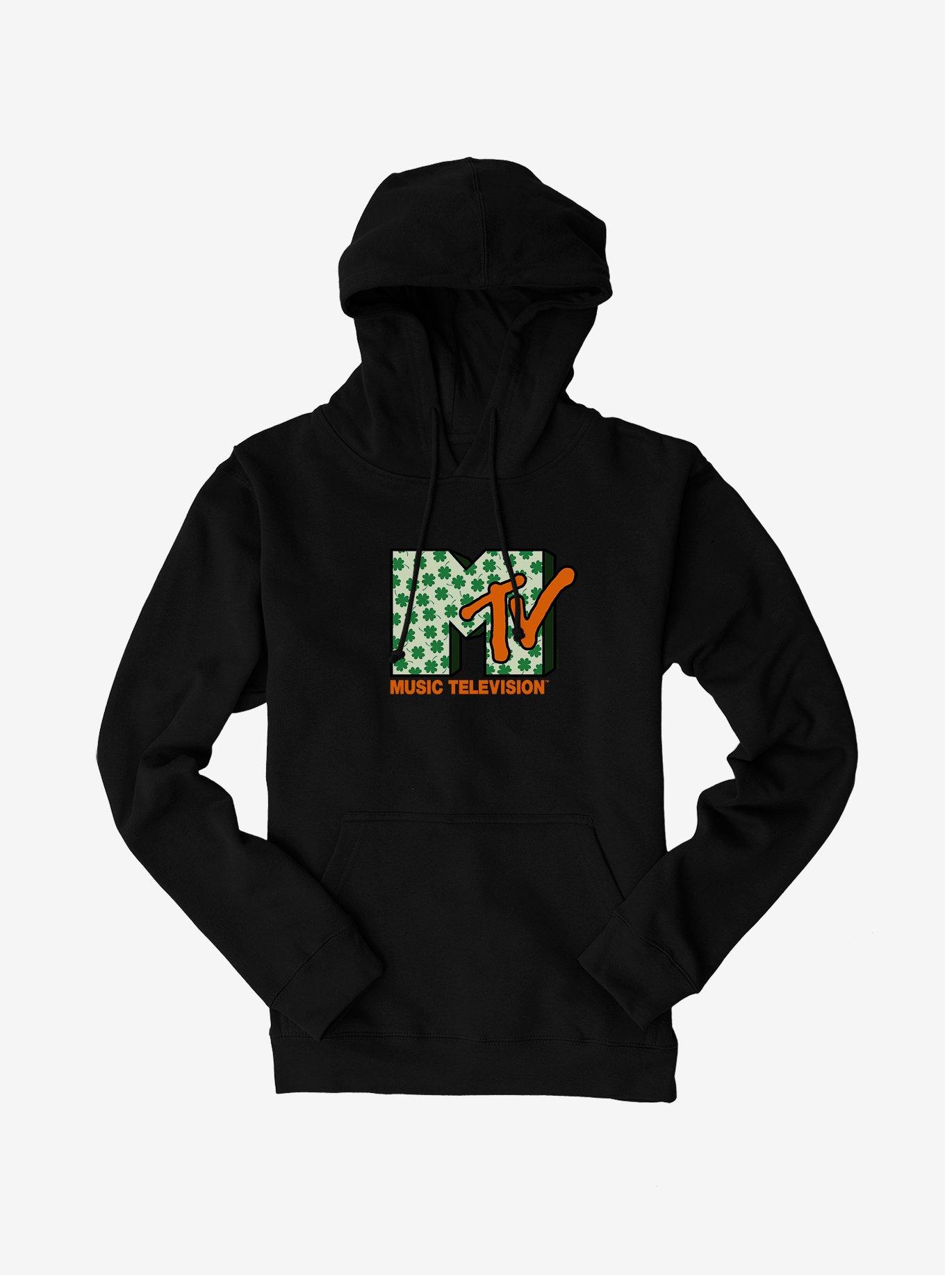 MTV Four Leaf Clover Logo Hoodie, BLACK, hi-res