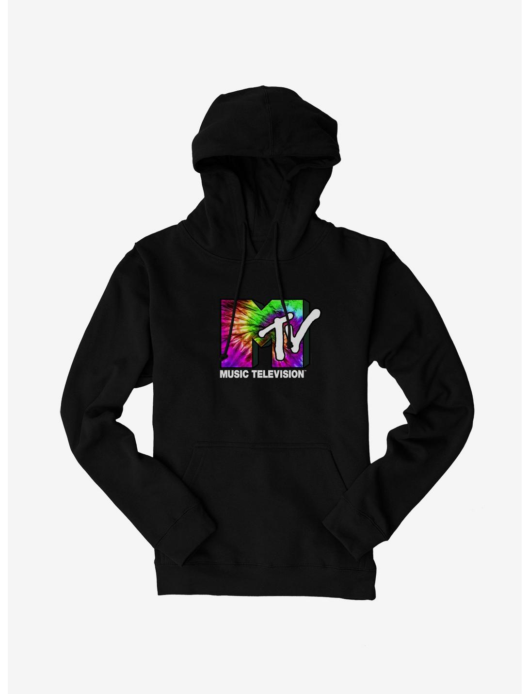 MTV Tie Dye Logo Hoodie, BLACK, hi-res