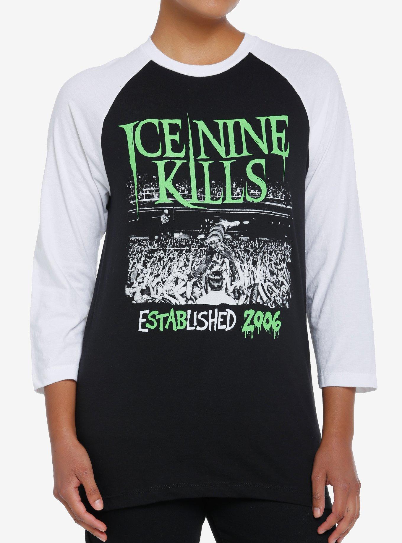 Ice Nine Kills Established 2006 Girls Raglan T-Shirt, BLACK-WHITE, hi-res