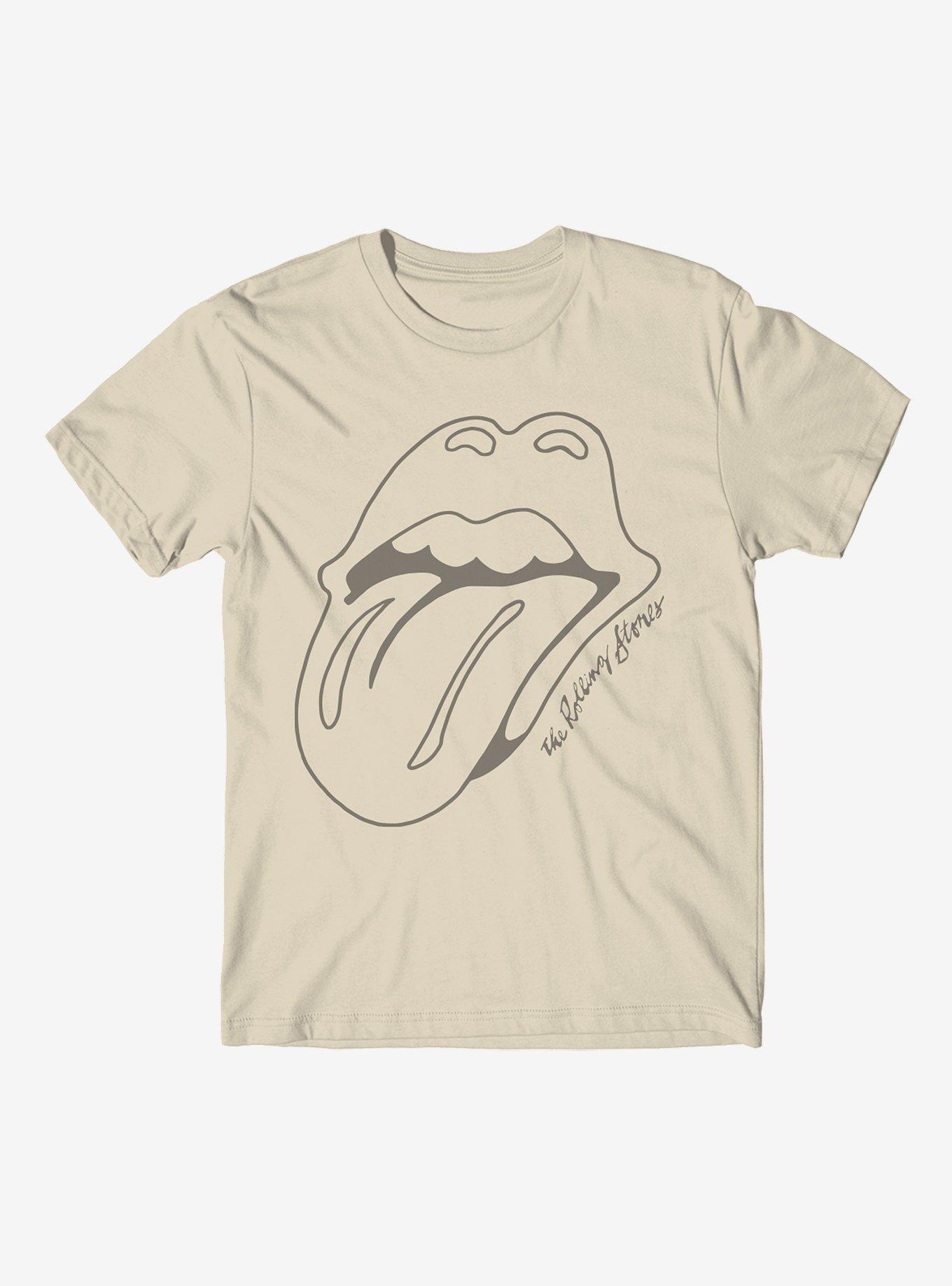 The Rolling Stones Tongue Boyfriend Fit Girls T-Shirt, SAND, hi-res
