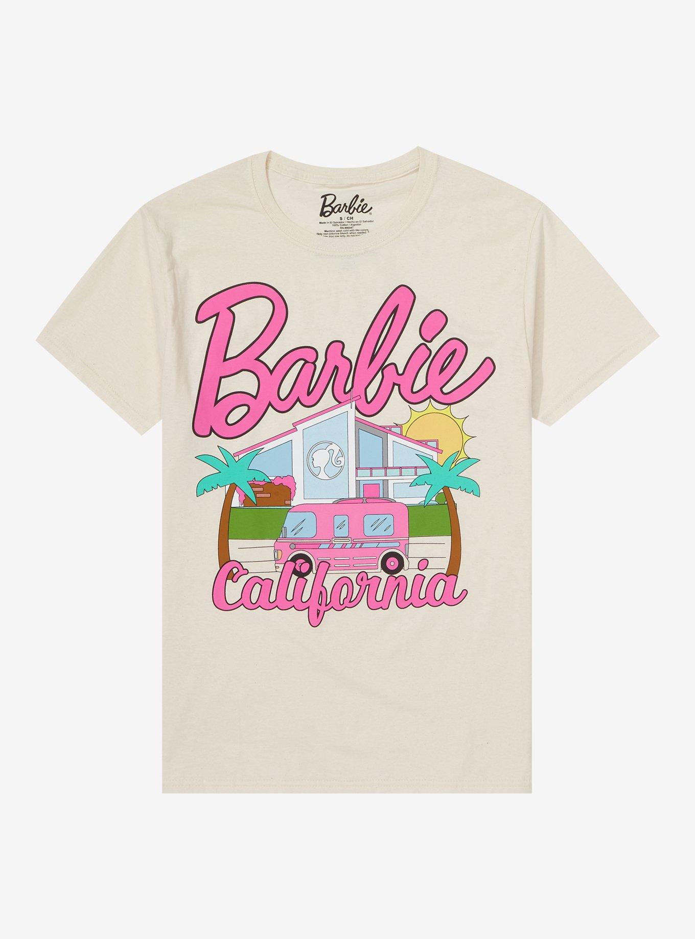Barbie Womens' Classic Retro Title Logo Nightgown Sleep Pajama Shirt  (Small) Pink