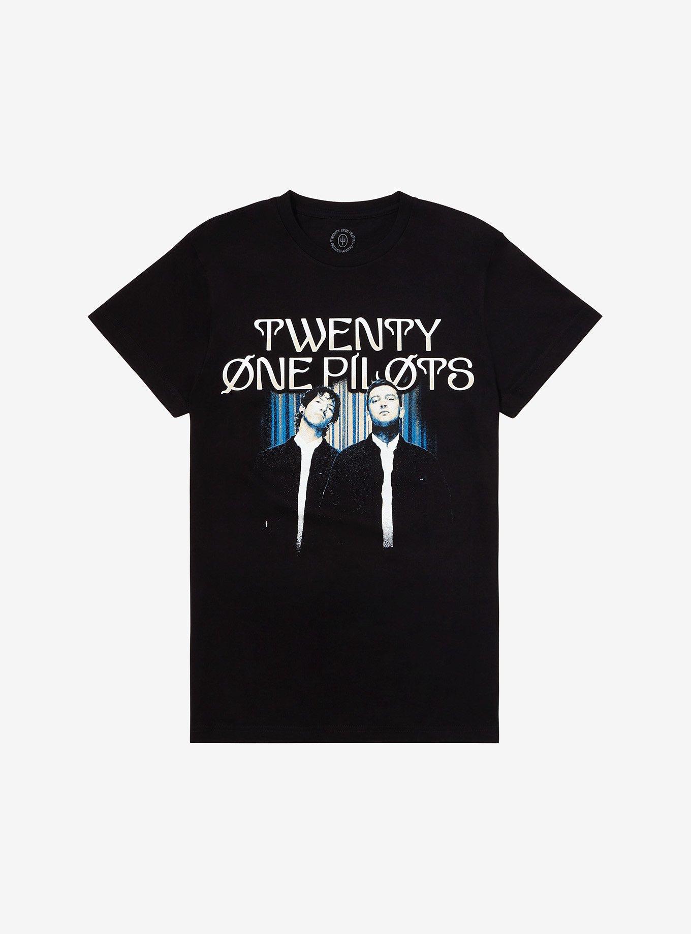 Twenty One Pilots Blue Band Portrait Boyfriend Fit Girls T-Shirt, BLACK, hi-res