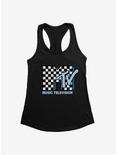 MTV Checkerboard Logo Girls Tank, BLACK, hi-res