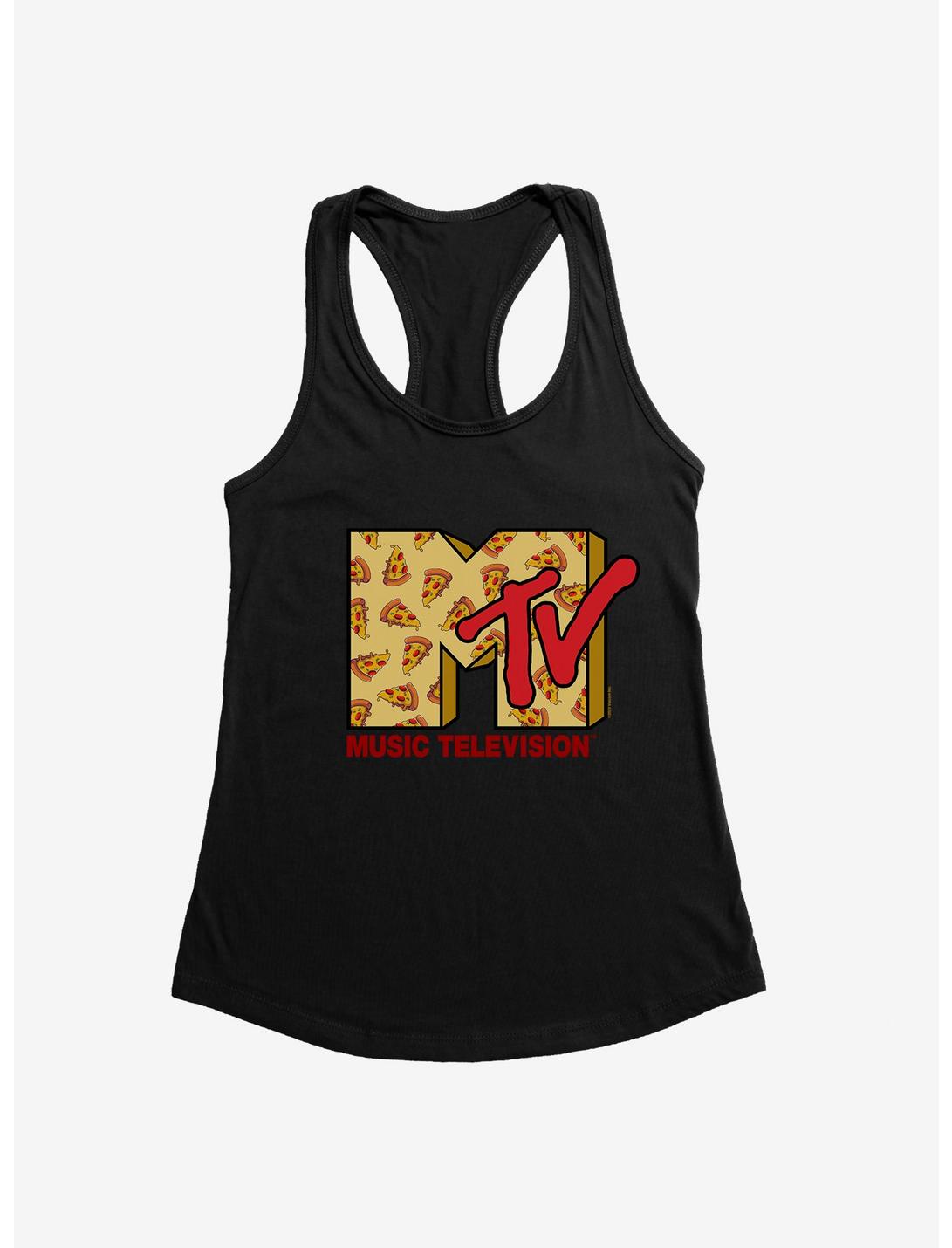 MTV Pizza Logo Girls Tank, BLACK, hi-res