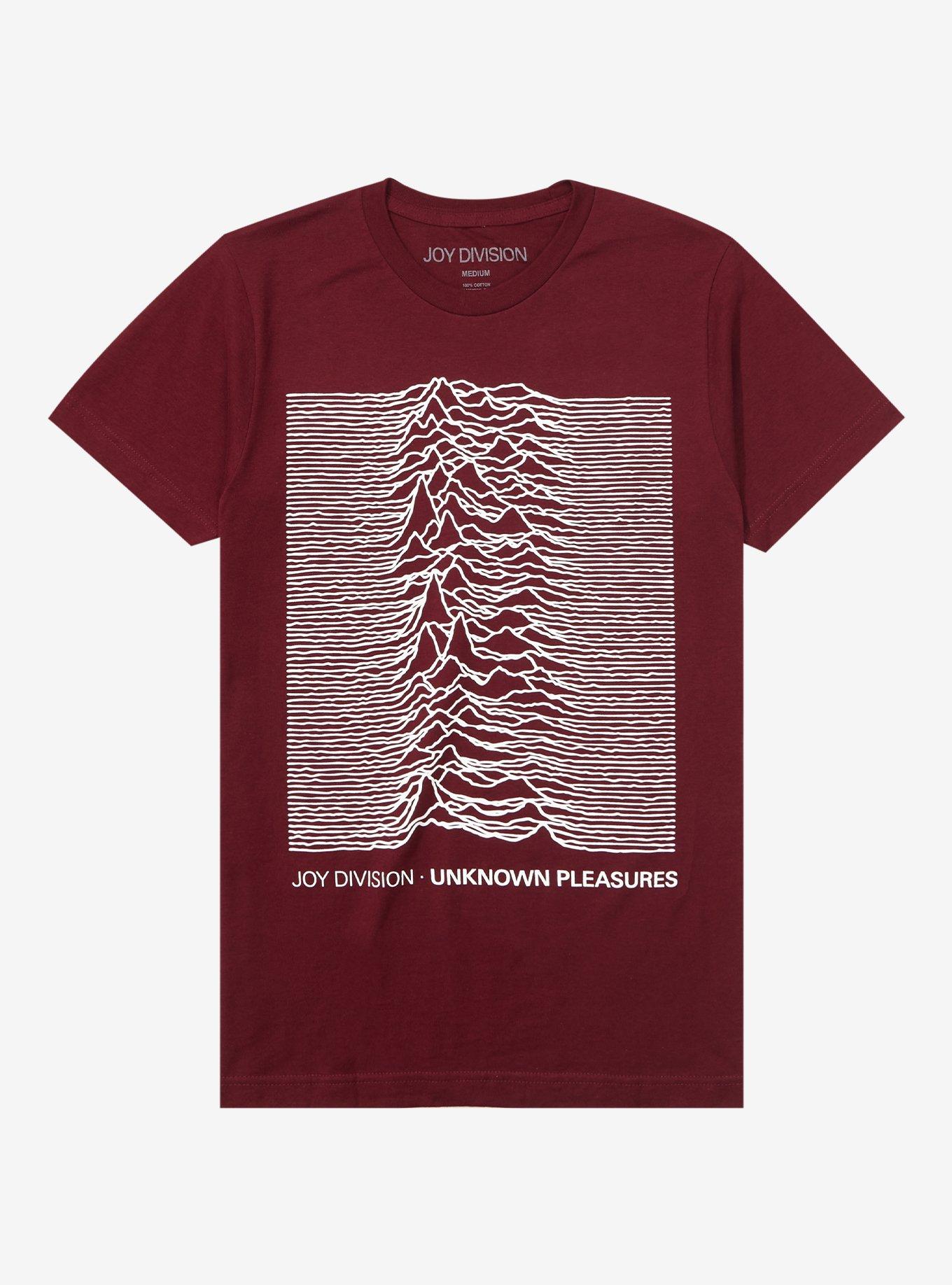 Joy Division Unknown Pleasures Burgundy Boyfriend Fit Girls T-Shirt, BURGUNDY, hi-res