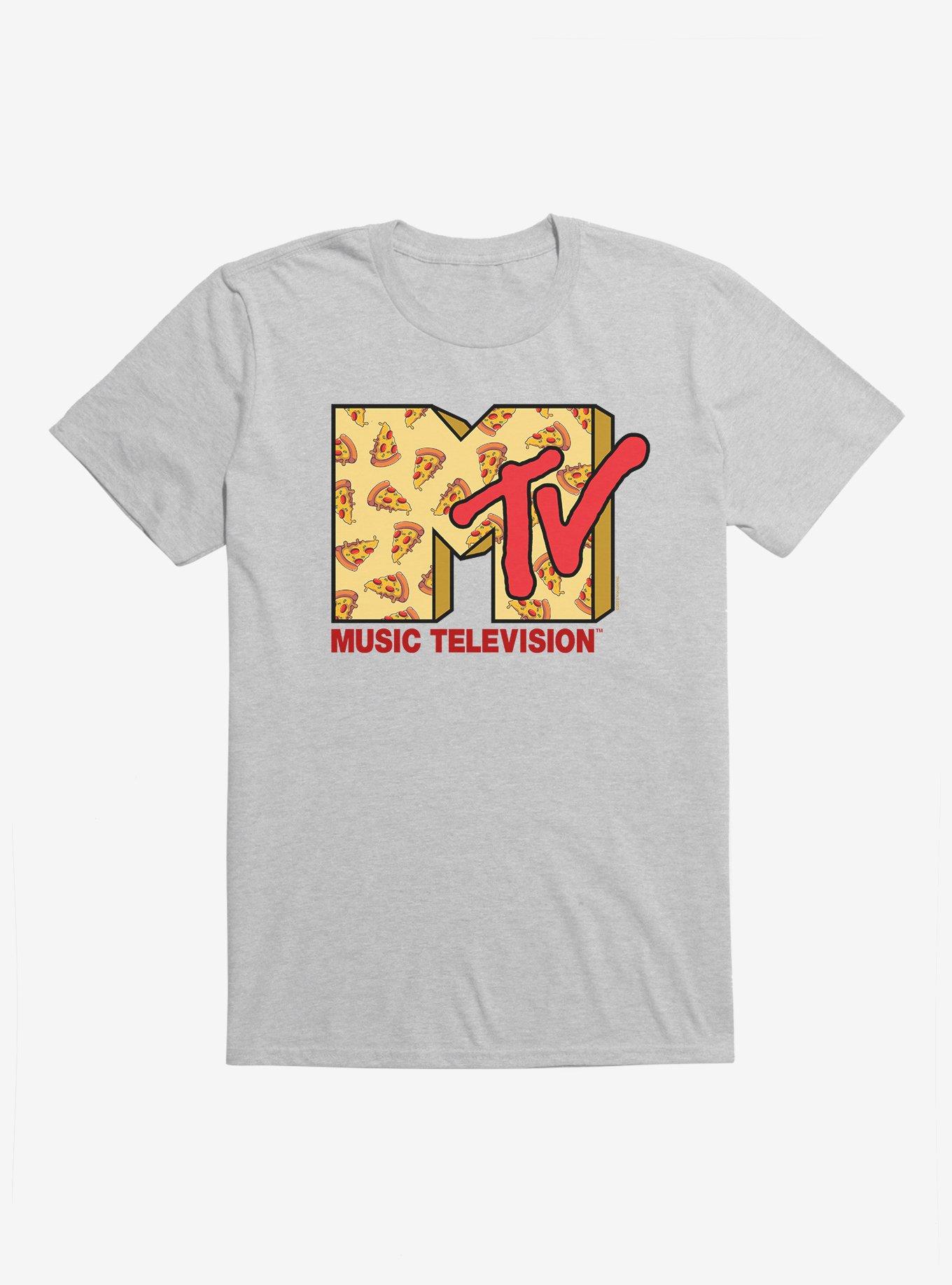 MTV Pizza Logo T-Shirt, HEATHER GREY, hi-res