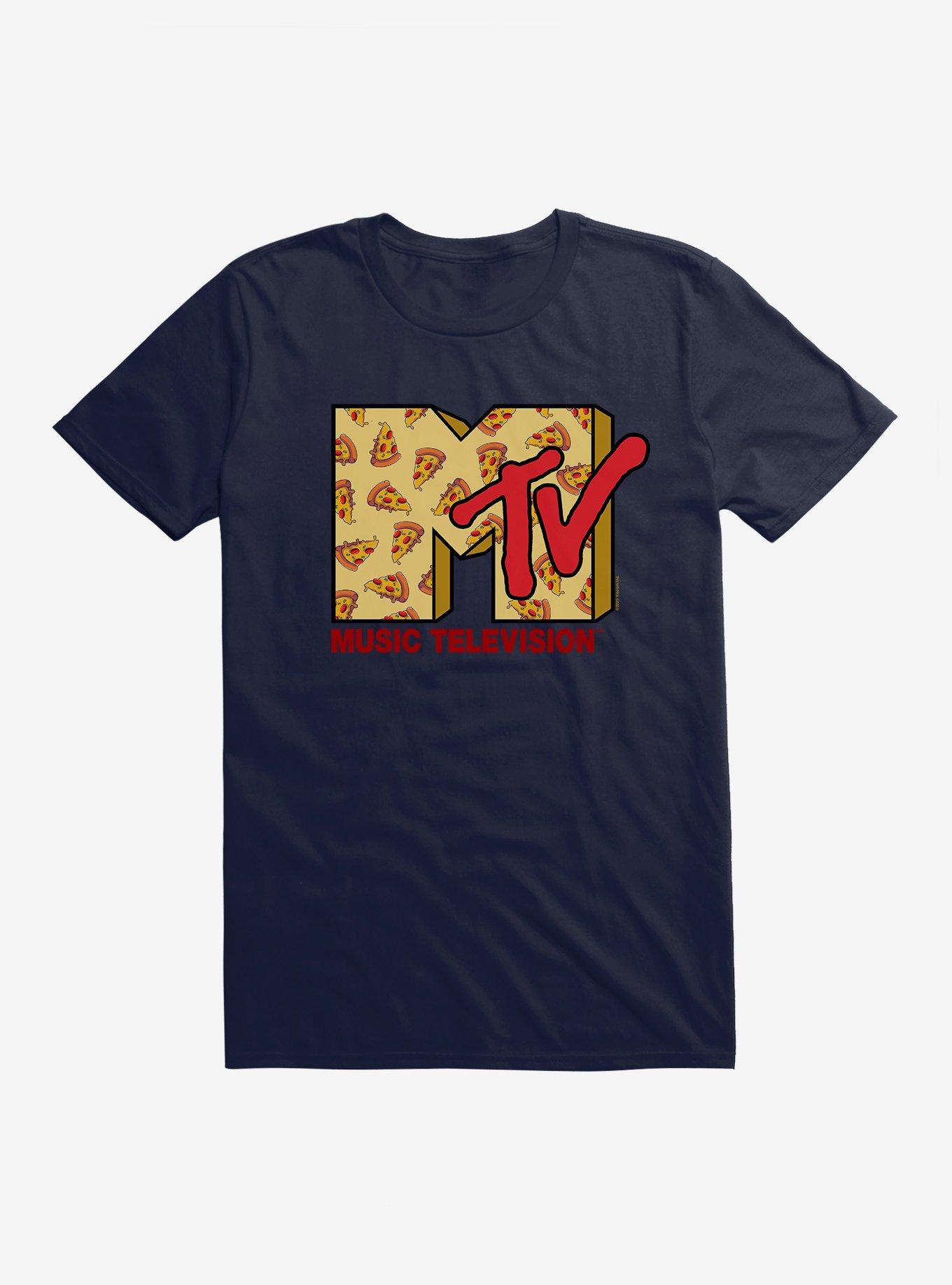 MTV Pizza Logo T-Shirt, NAVY, hi-res