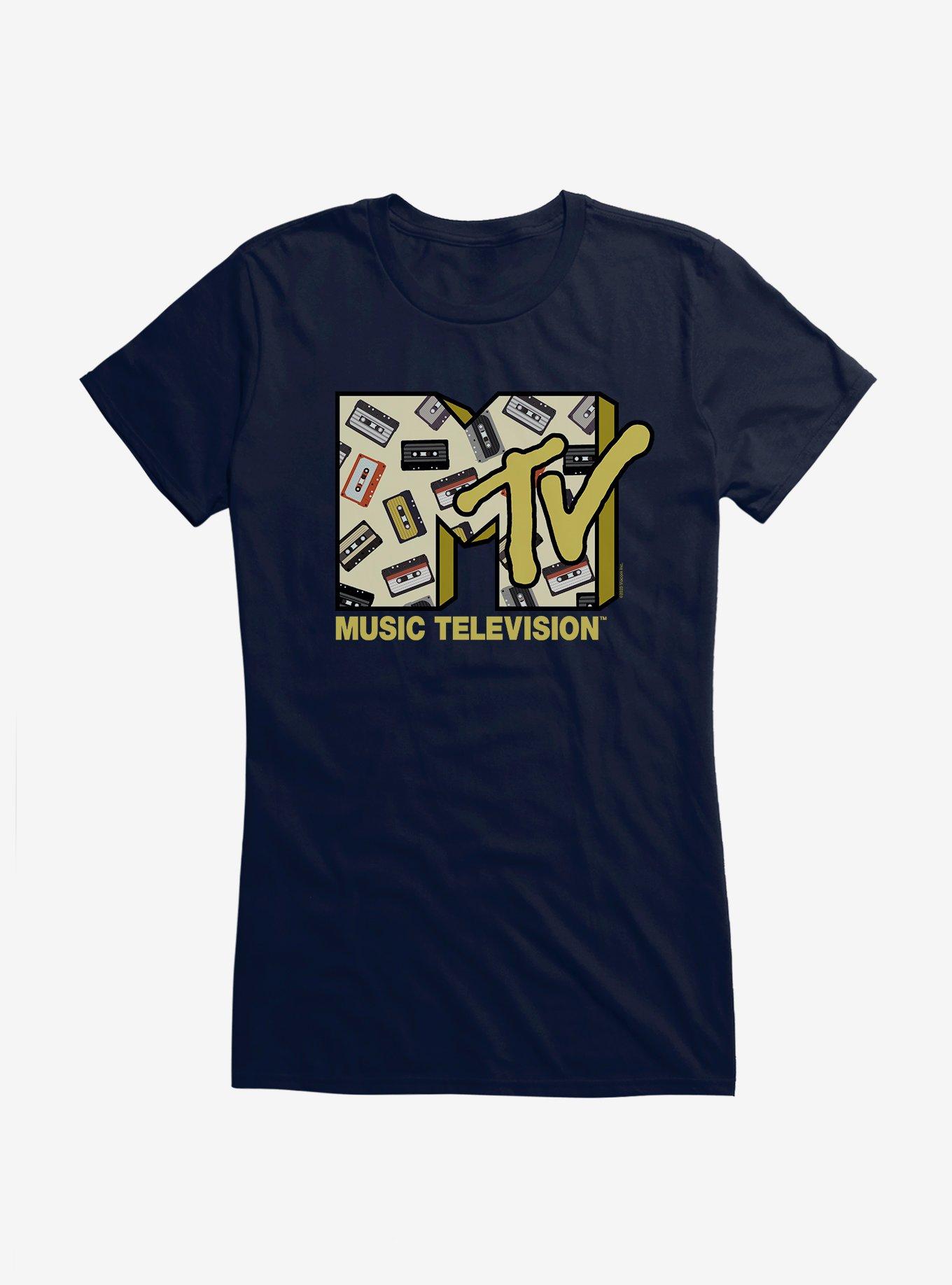 MTV Cassette Logo Girls T-Shirt, NAVY, hi-res