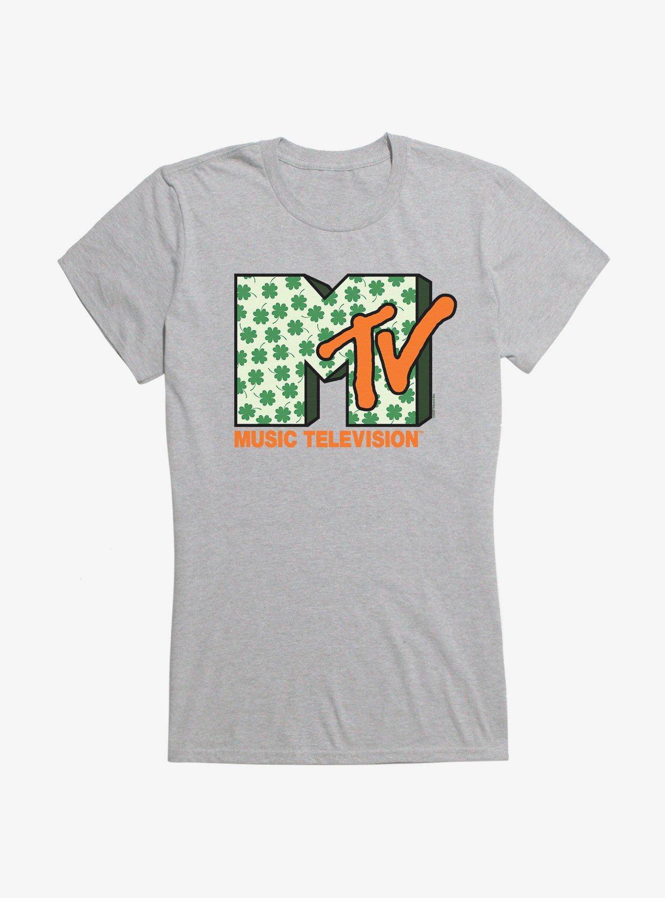 MTV Four Leaf Clover Logo Girls T-Shirt, HEATHER, hi-res