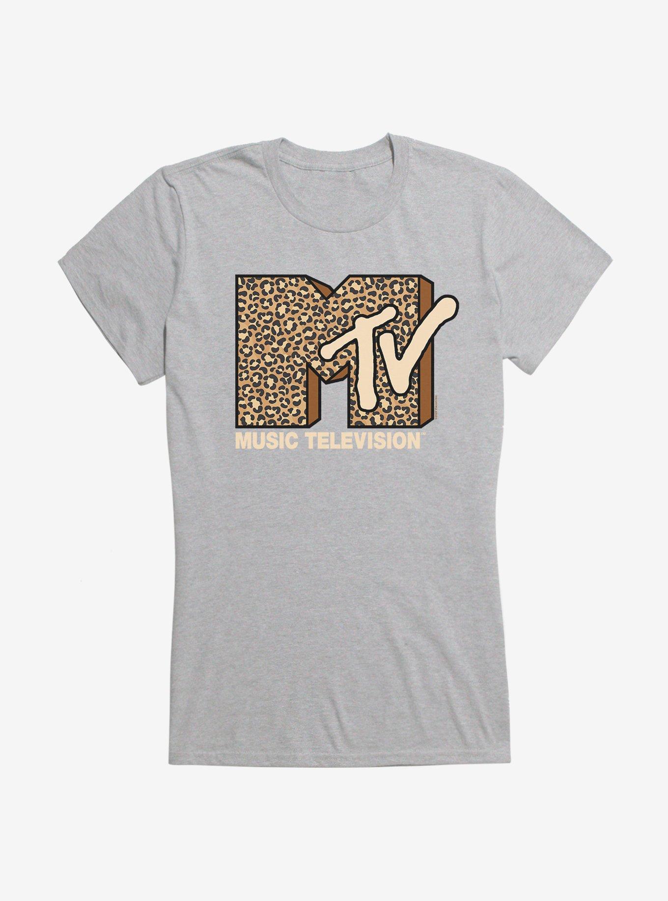 MTV Leopard Logo Girls T-Shirt, HEATHER, hi-res