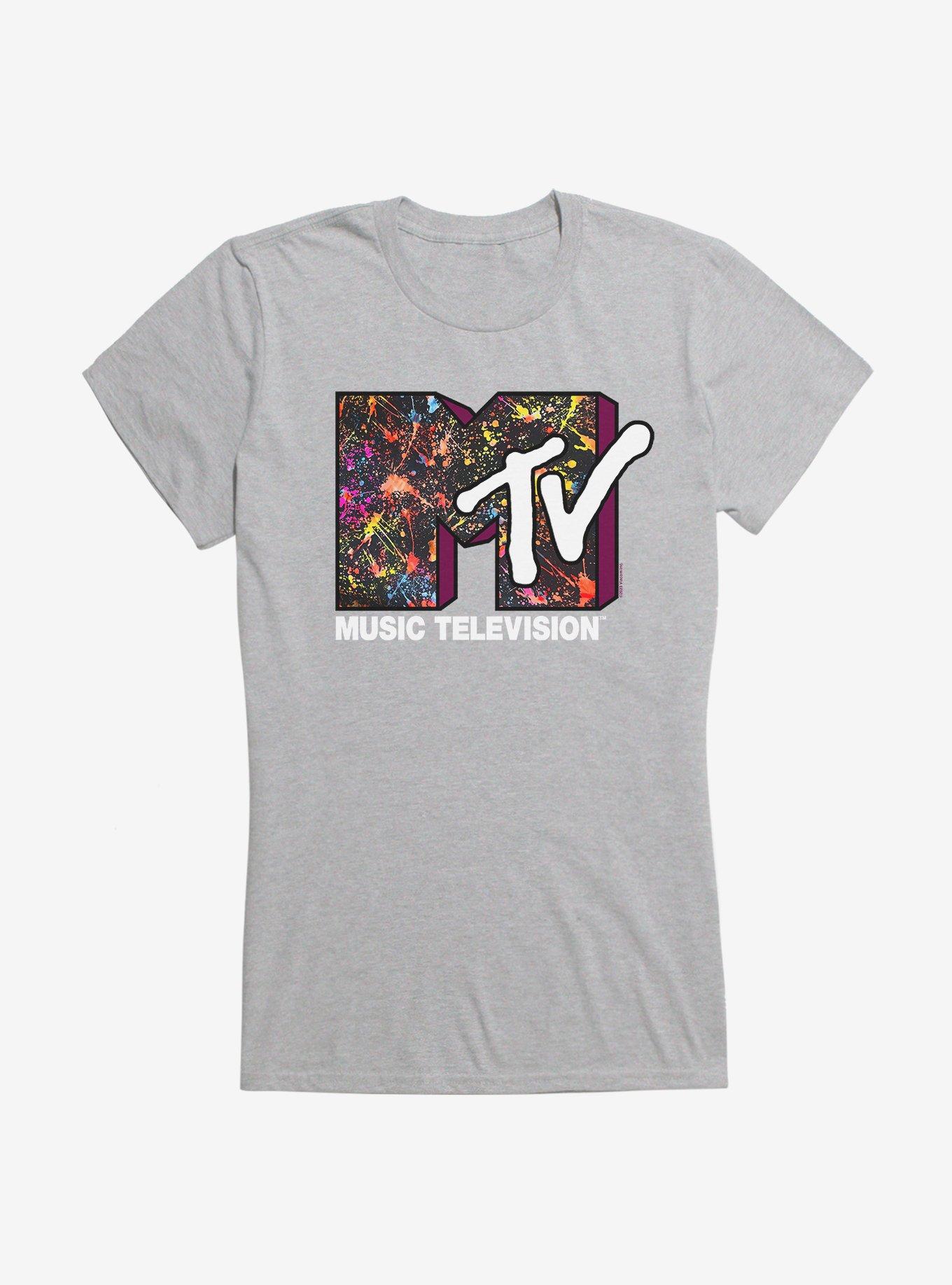 MTV Paint Splatter Logo Girls T-Shirt, HEATHER, hi-res