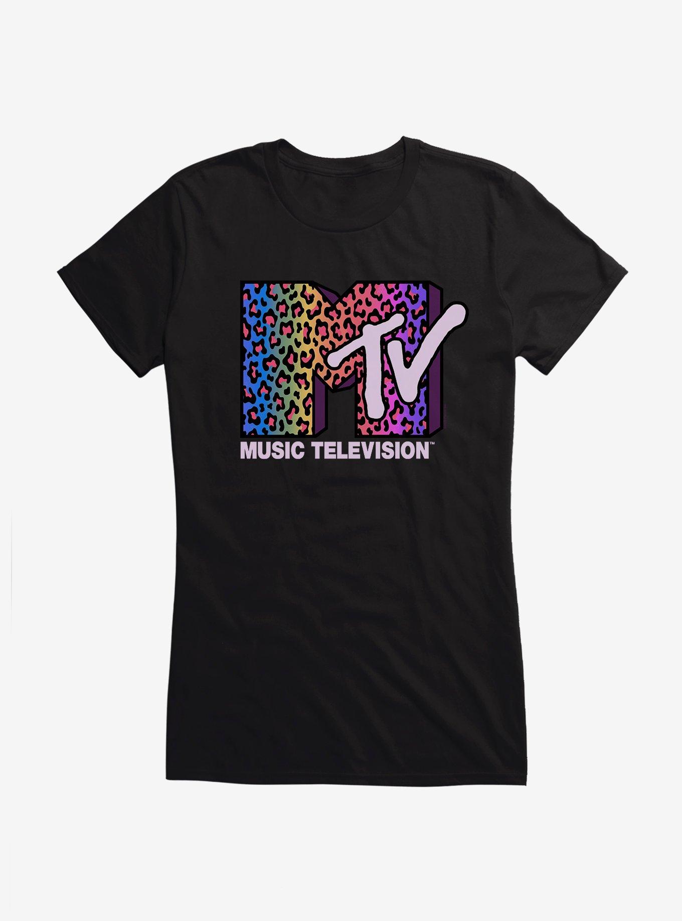 MTV Rainbow Cheetah Logo Girls T-Shirt