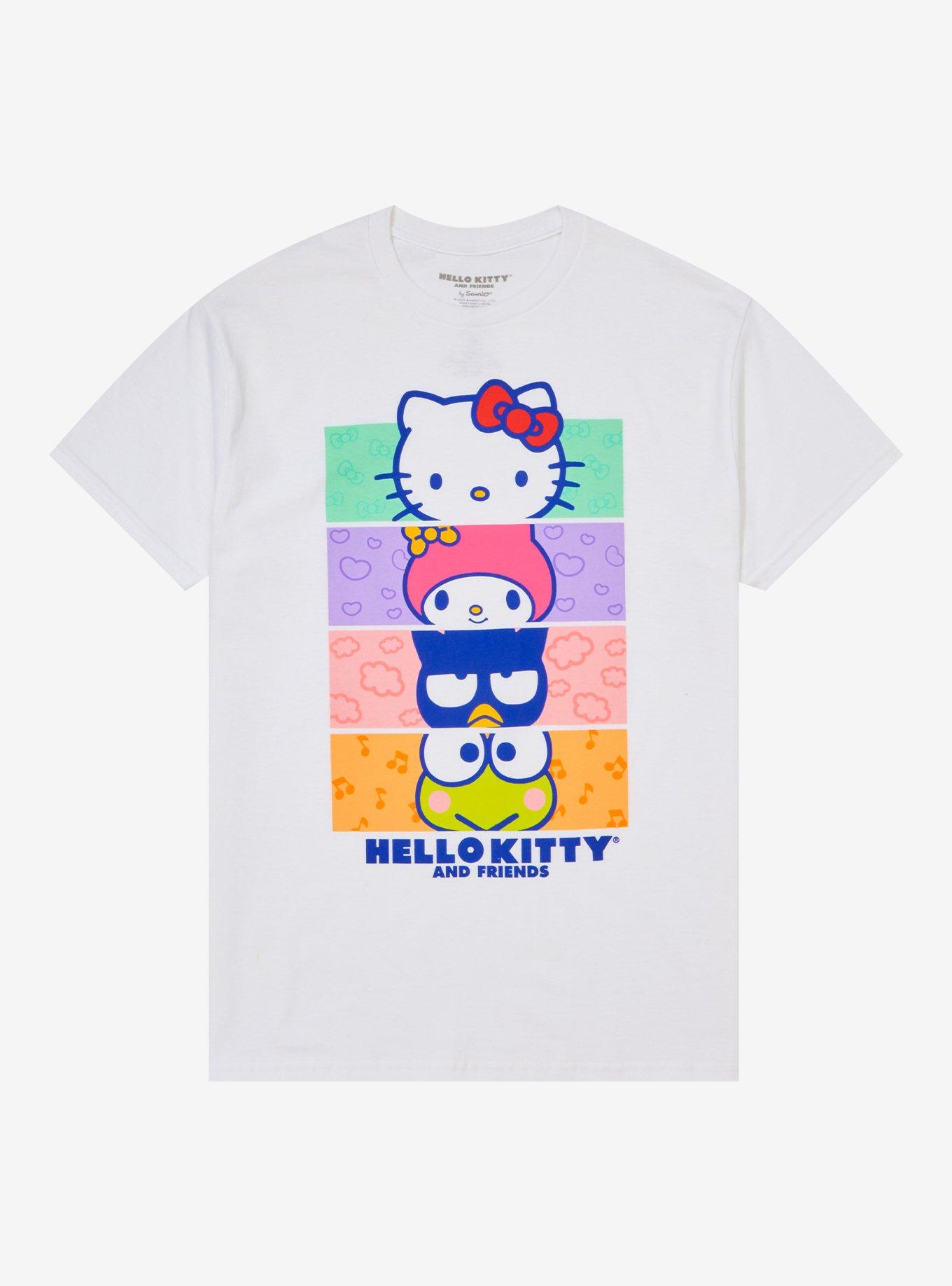 Hello Kitty And Friends Face Panel Stack Boyfriend Fit Girls T-Shirt, MULTI, hi-res