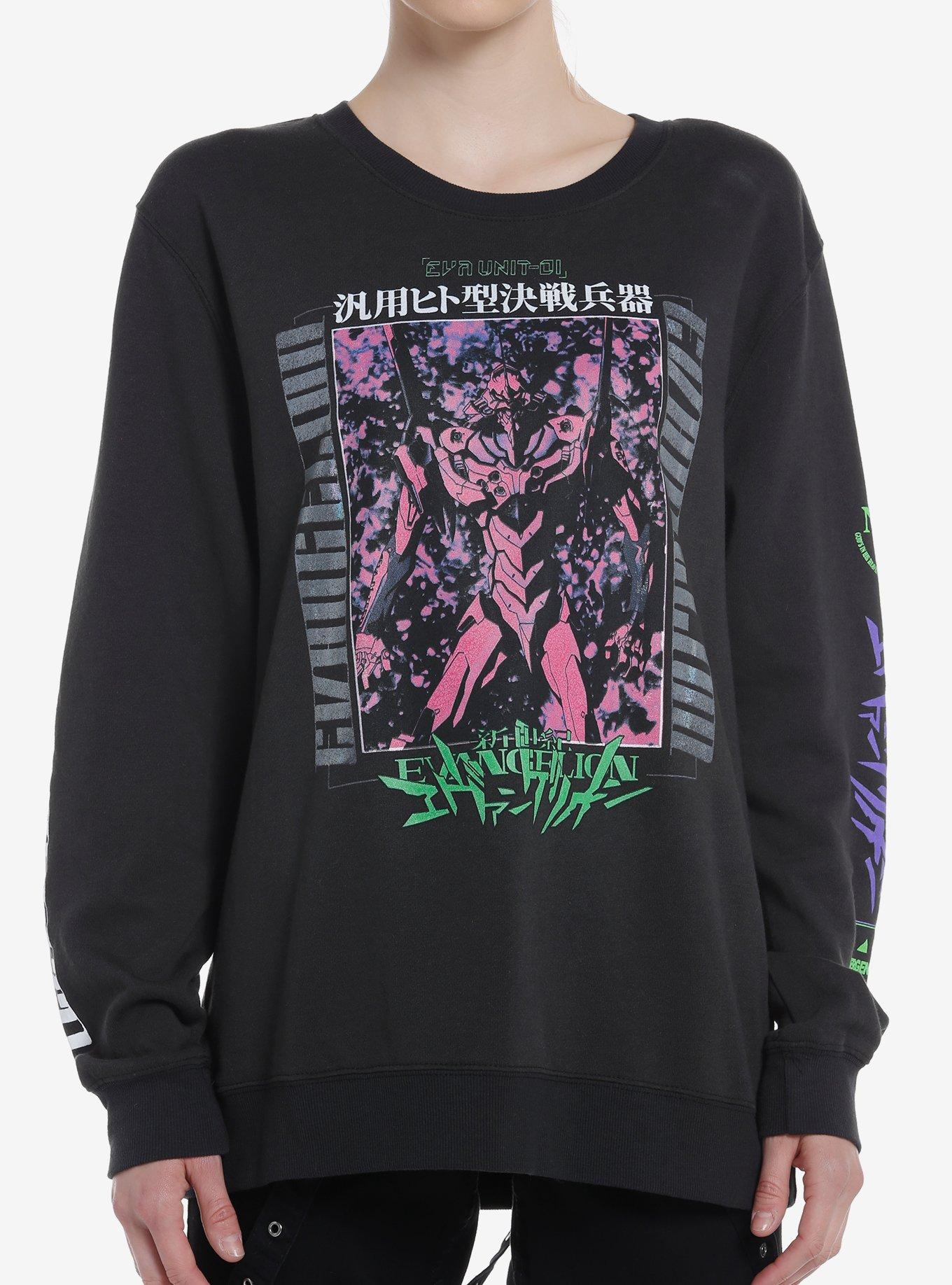 Neon Genesis Evangelion Eva-01 Girls Oversized Sweatshirt, PURPLE, hi-res