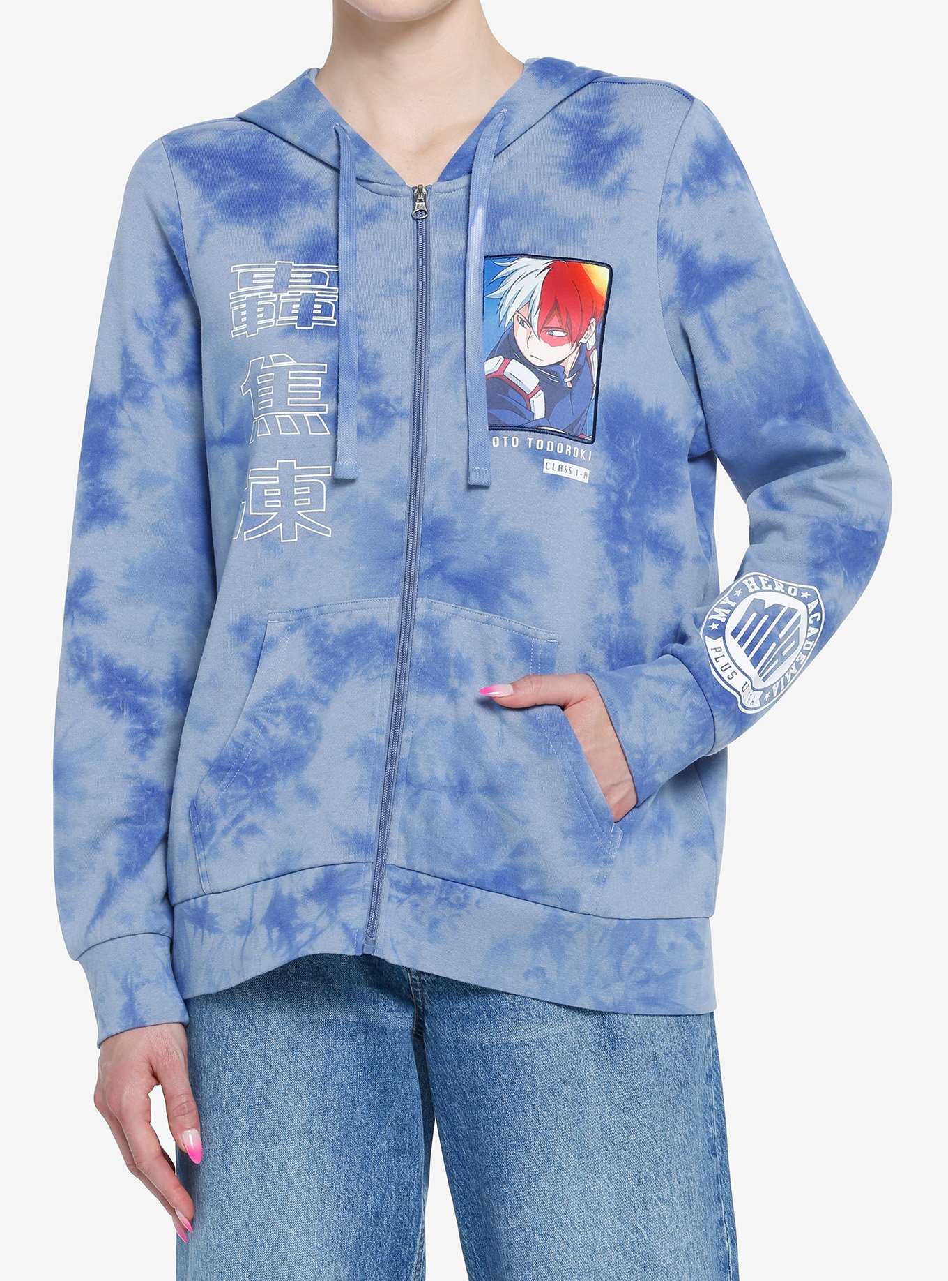 My Hero Academia Todoroki Blue Wash Girls Hoodie, , hi-res