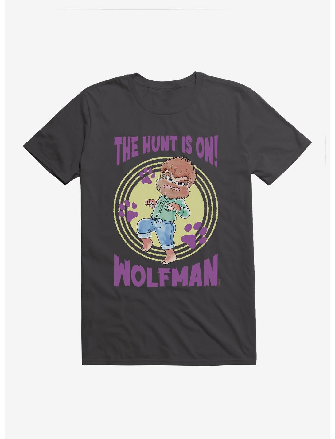 Universal Anime Monsters Hunt Is On Wolfman T-Shirt, DARK GREY, hi-res