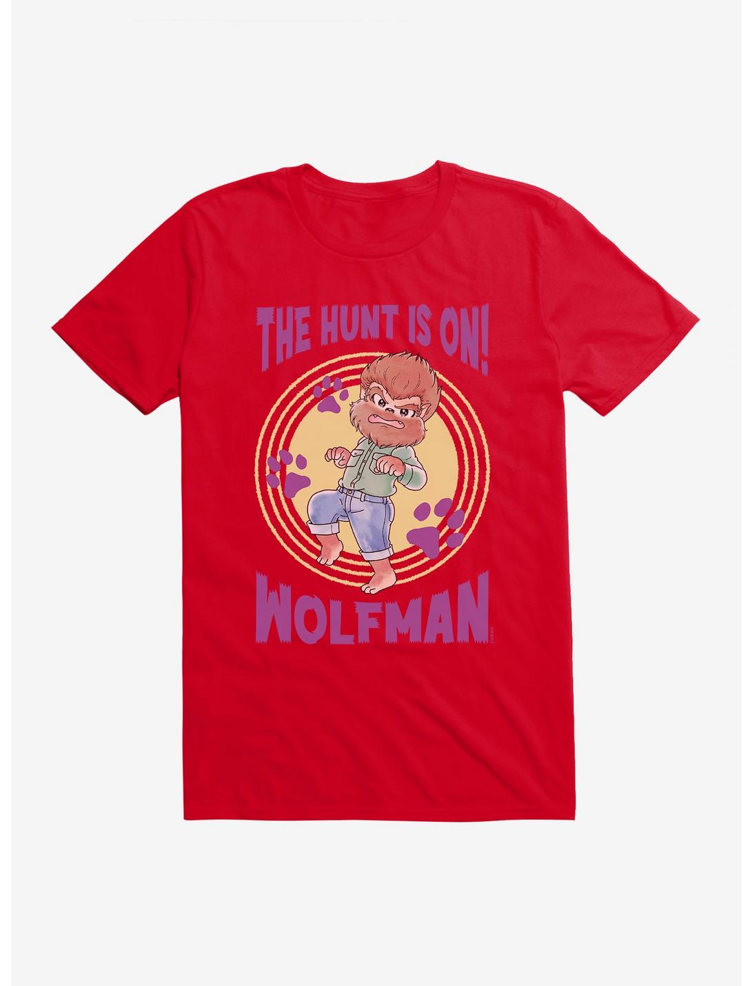 Universal Anime Monsters Hunt Is On Wolfman T-Shirt, RED, hi-res