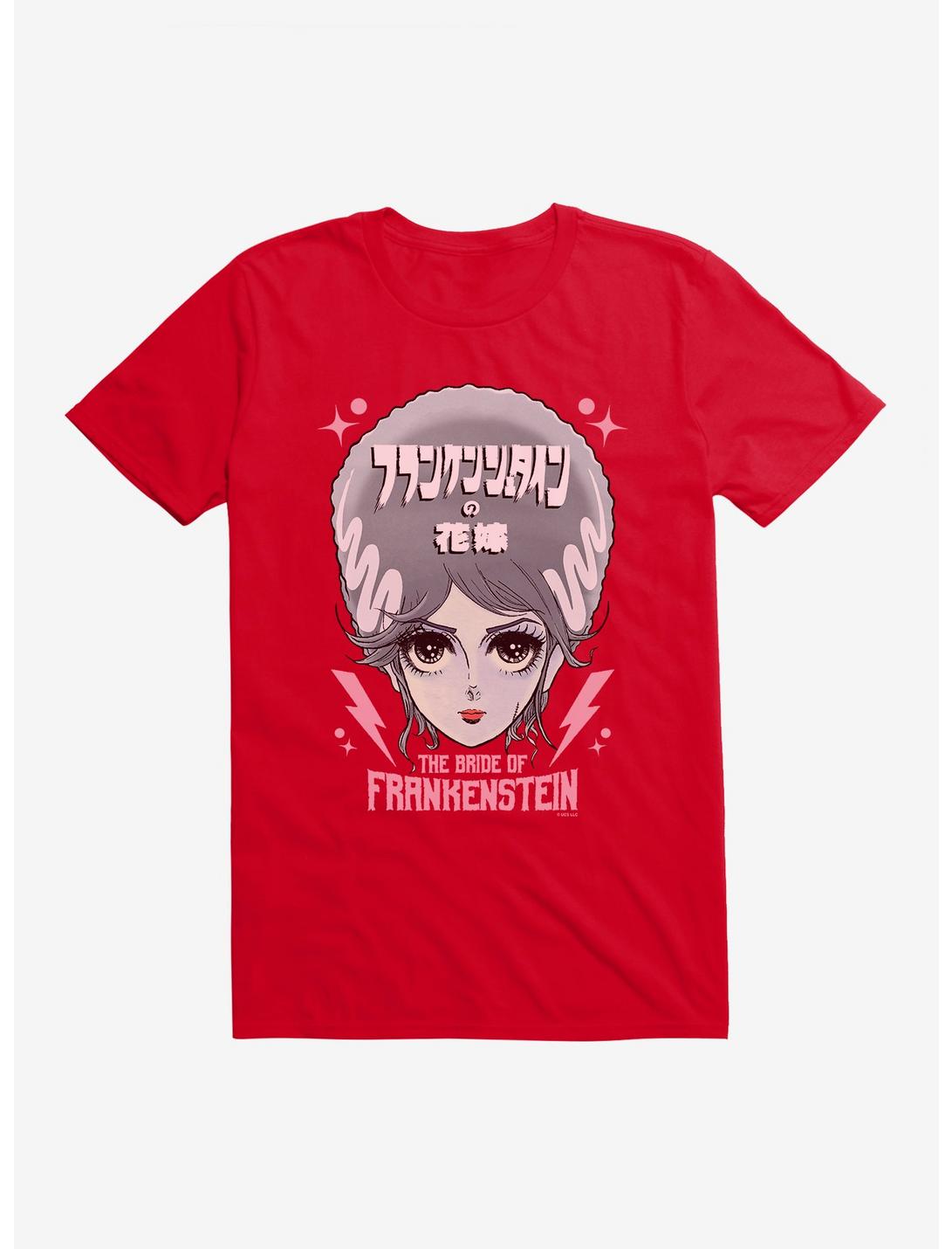 Universal Anime Monsters The Bride Of Frankenstein Portrait T-Shirt, RED, hi-res