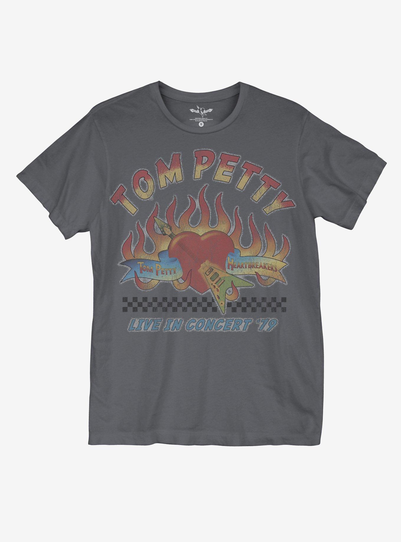 Tom Petty & The Heartbreakers Live in 1979 Boyfriend Fit Girls T-Shirt, CHARCOAL  GREY, hi-res