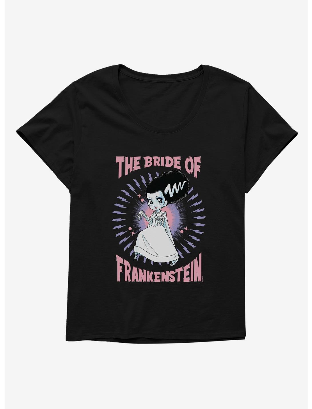 Universal Anime Monsters Bride Of Frankenstein Womens T-Shirt Plus Size, BLACK, hi-res