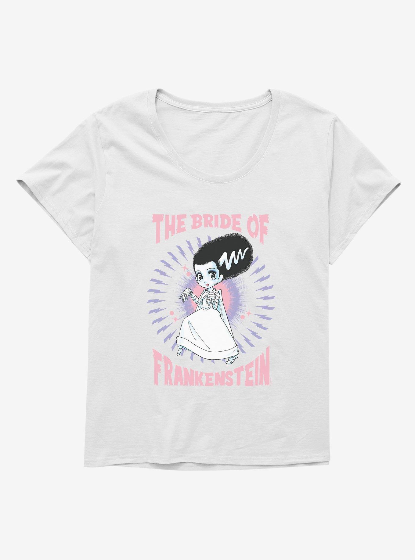 Universal Anime Monsters Bride Of Frankenstein Womens T-Shirt Plus Size, WHITE, hi-res