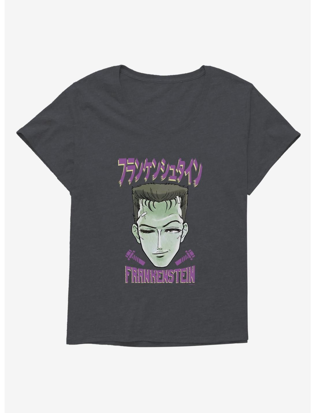 Universal Anime Monsters Frankenstein Portrait Womens T-Shirt Plus Size, CHARCOAL HEATHER, hi-res
