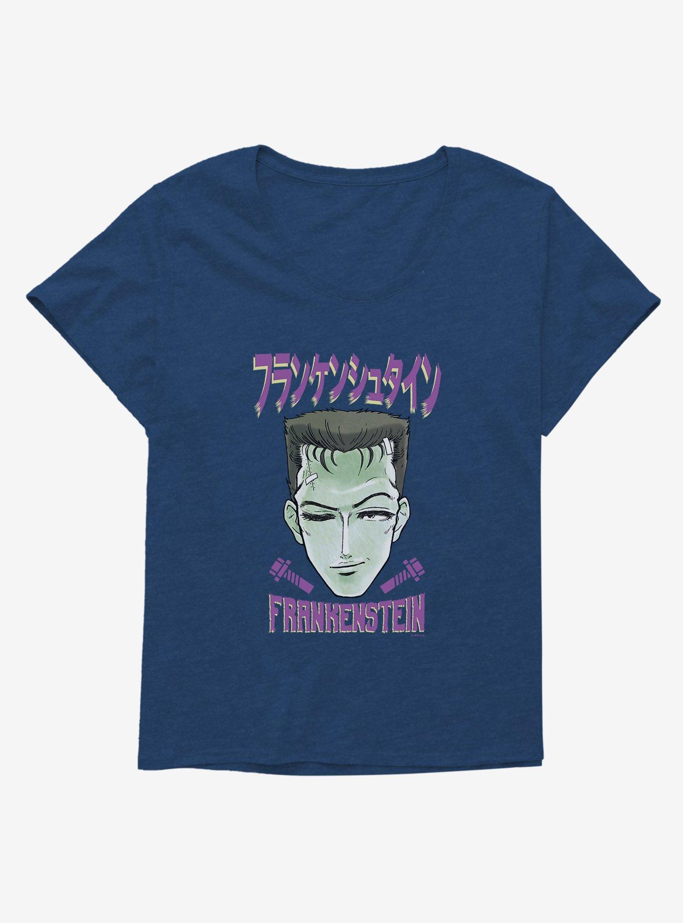 Universal Anime Monsters Frankenstein Portrait Womens T-Shirt Plus Size, ATHLETIC NAVY, hi-res