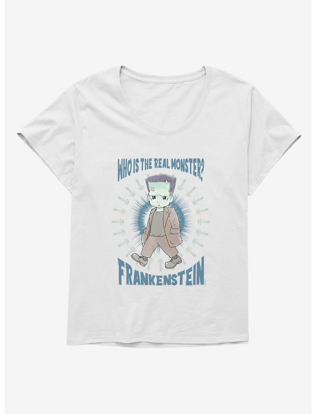 Universal Anime Monsters Real Monster Frankenstein Womens T-Shirt Plus Size, WHITE, hi-res